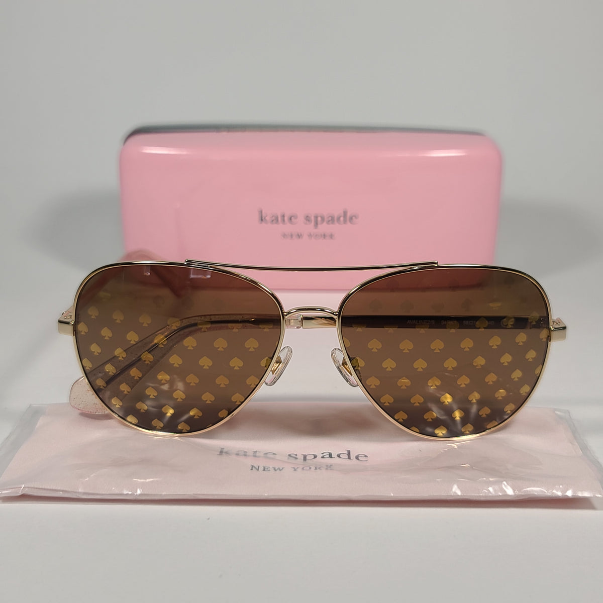 Kate Spade Raglan Polarized Women's Red Gold-Tone Aviator