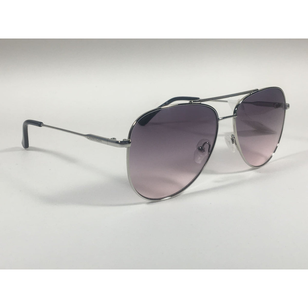 Calvin Klein CK19133S 045 Aviator Pilot Sunglasses Silver Metal Frame Pink  Gray Gradient Lens