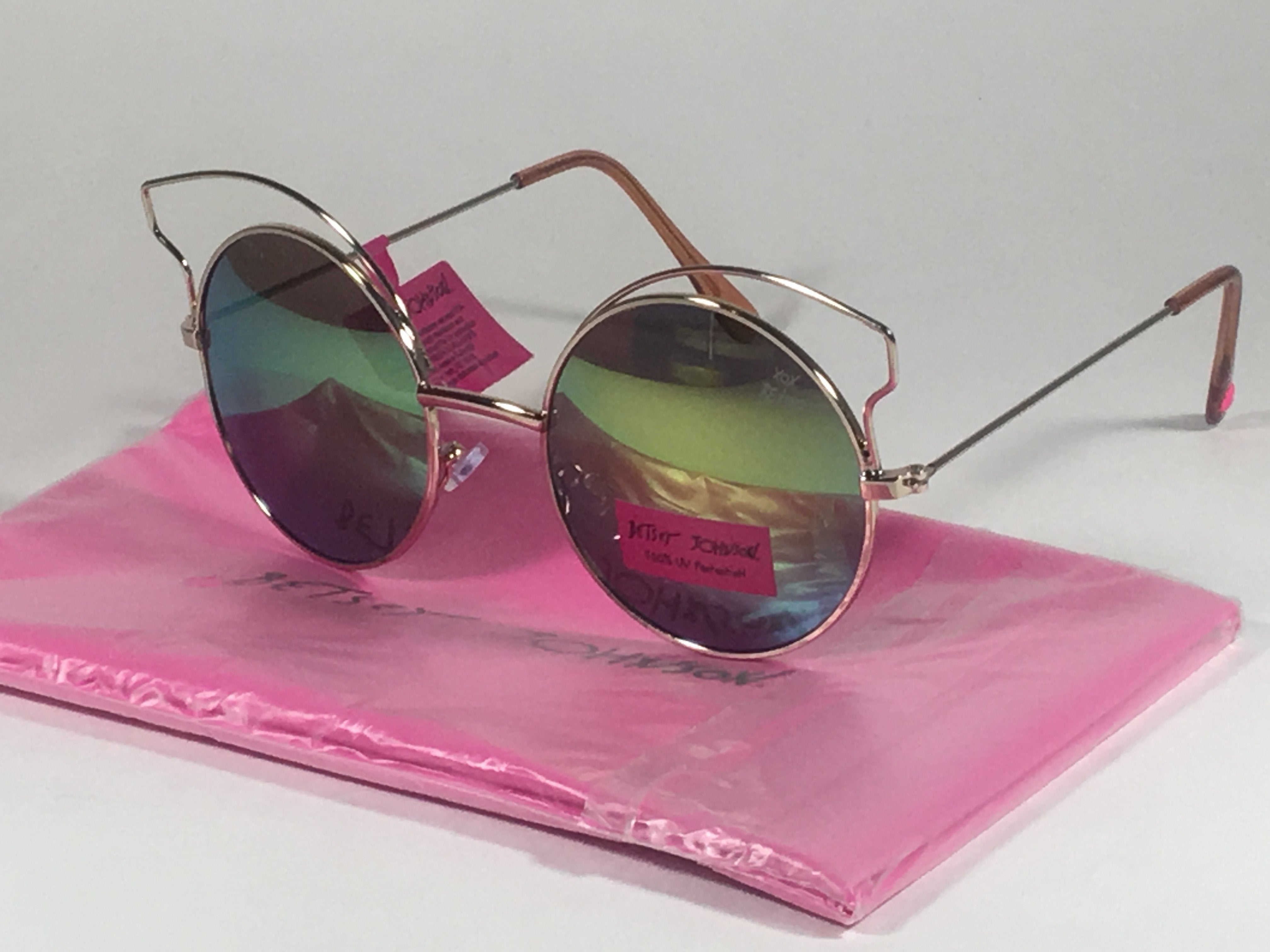 Betsey Johnson Womens Neon Mini Cat Eye Sunglasses - Pink - One Size