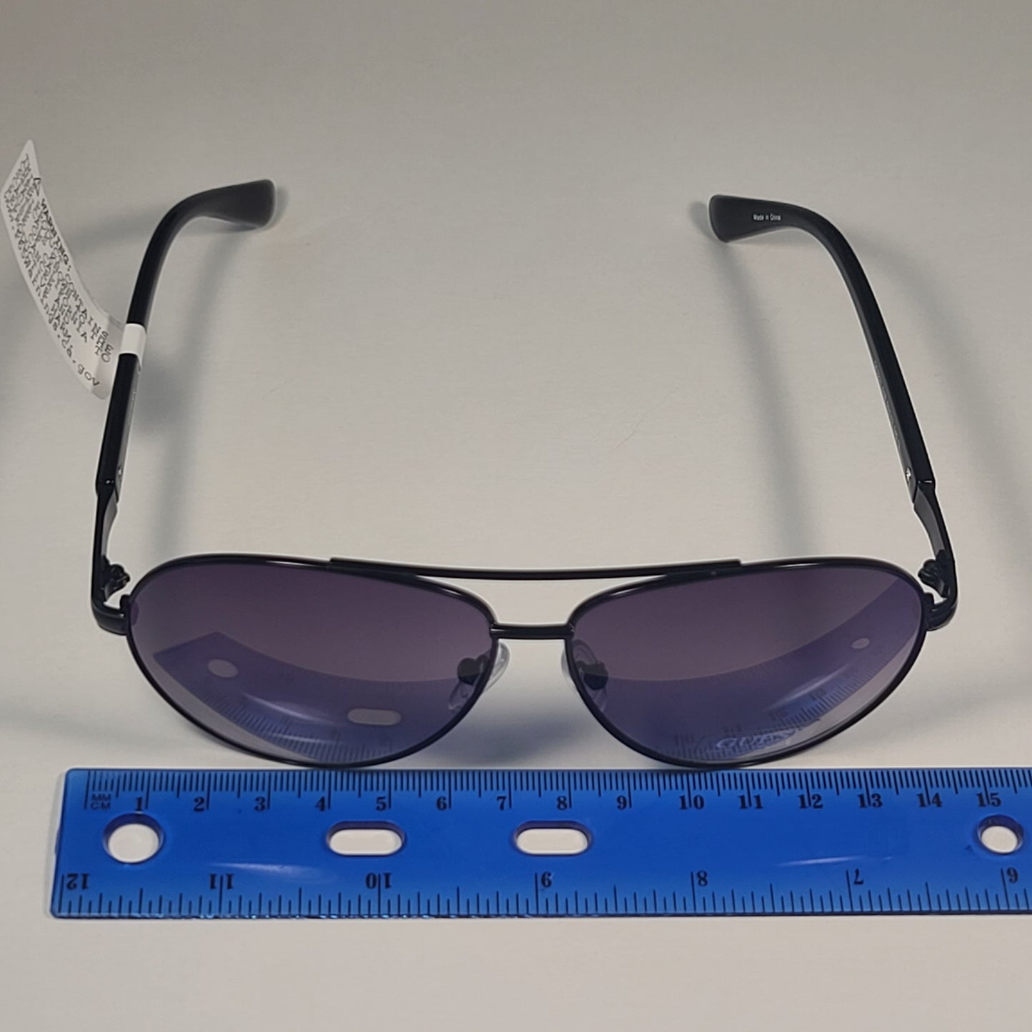 Guess Pilot Sunglasses Shiny Black Frame Gray Smoke Gradient Lens GF0221 01B - Sunglasses