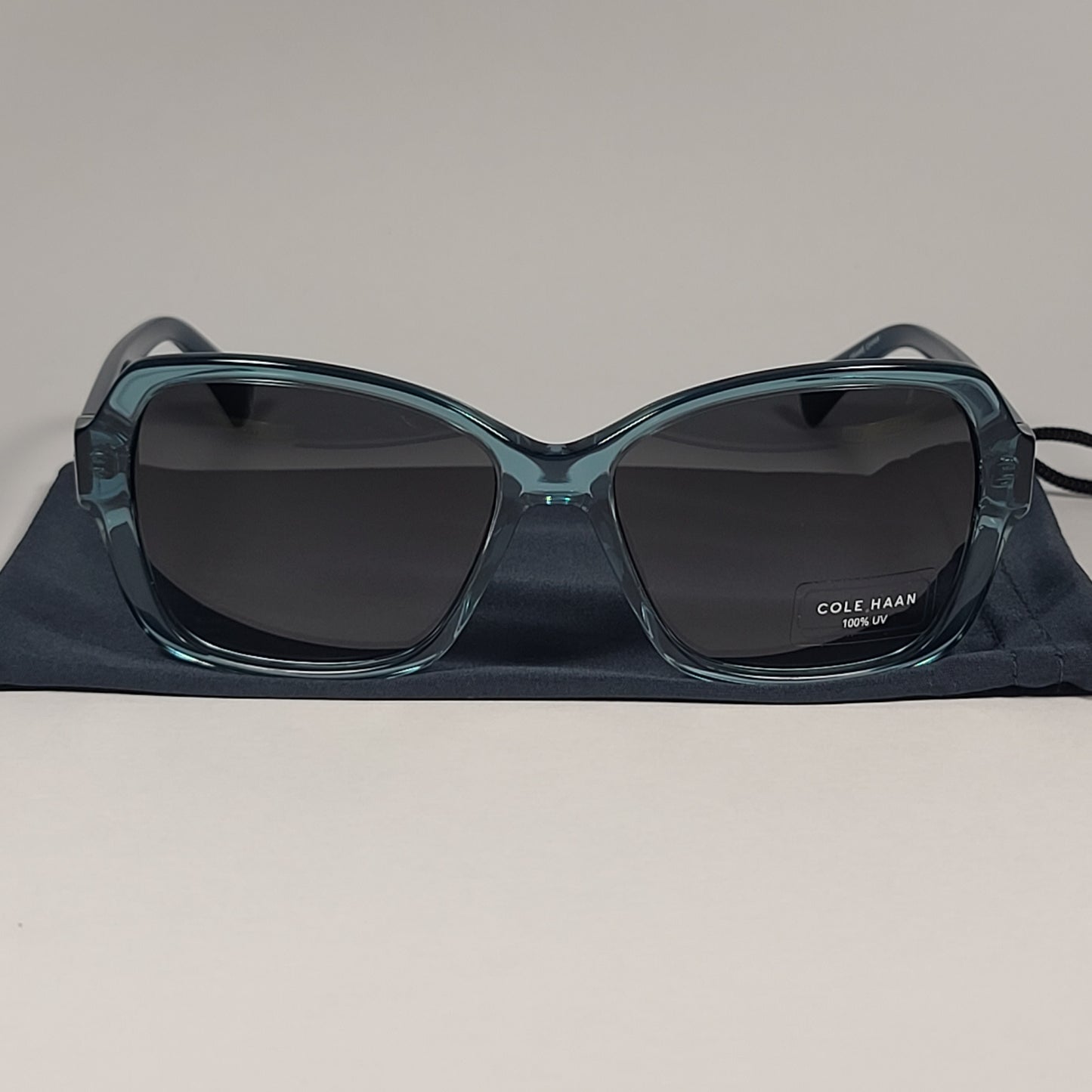 Cole Haan CH7007 320 Oval Sunglasses Crystal Teal Frame Gray Gradient Lens - Sunglasses