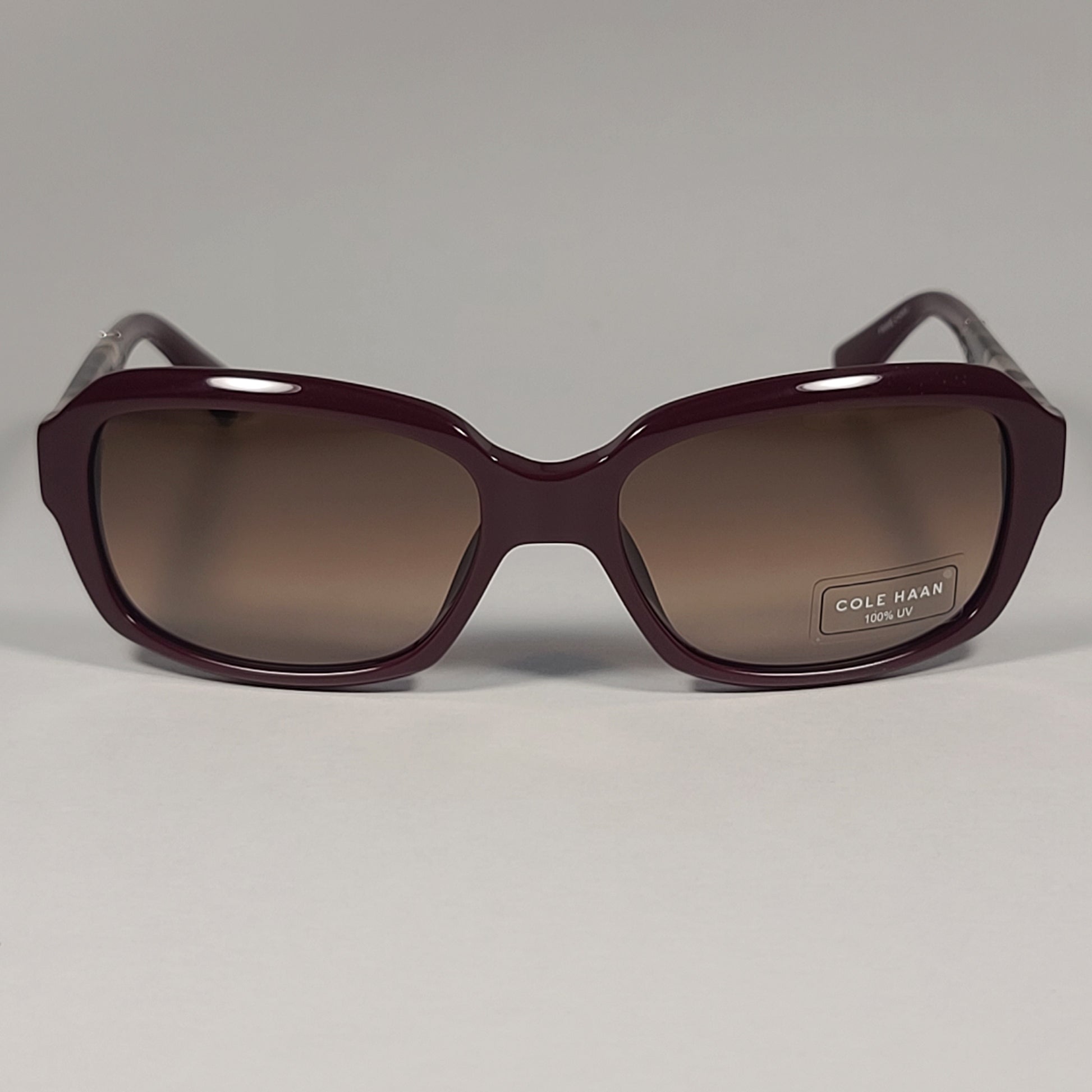 Cole Haan CH7004 604 BURGUNDY Rectangle Sunglasses Burgundy Frame Brown Gradient Lens - Sunglasses