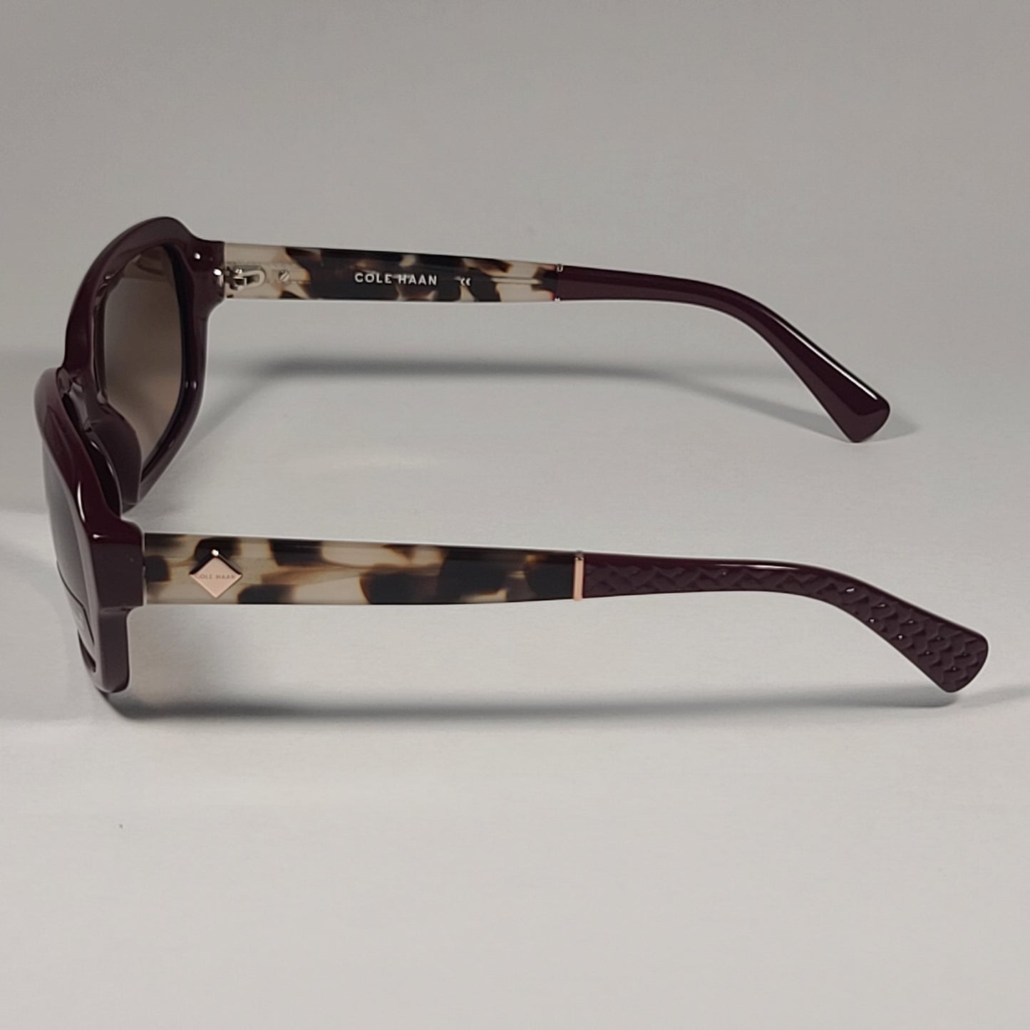 Cole Haan CH7004 604 BURGUNDY Rectangle Sunglasses Burgundy Frame Brown Gradient Lens - Sunglasses