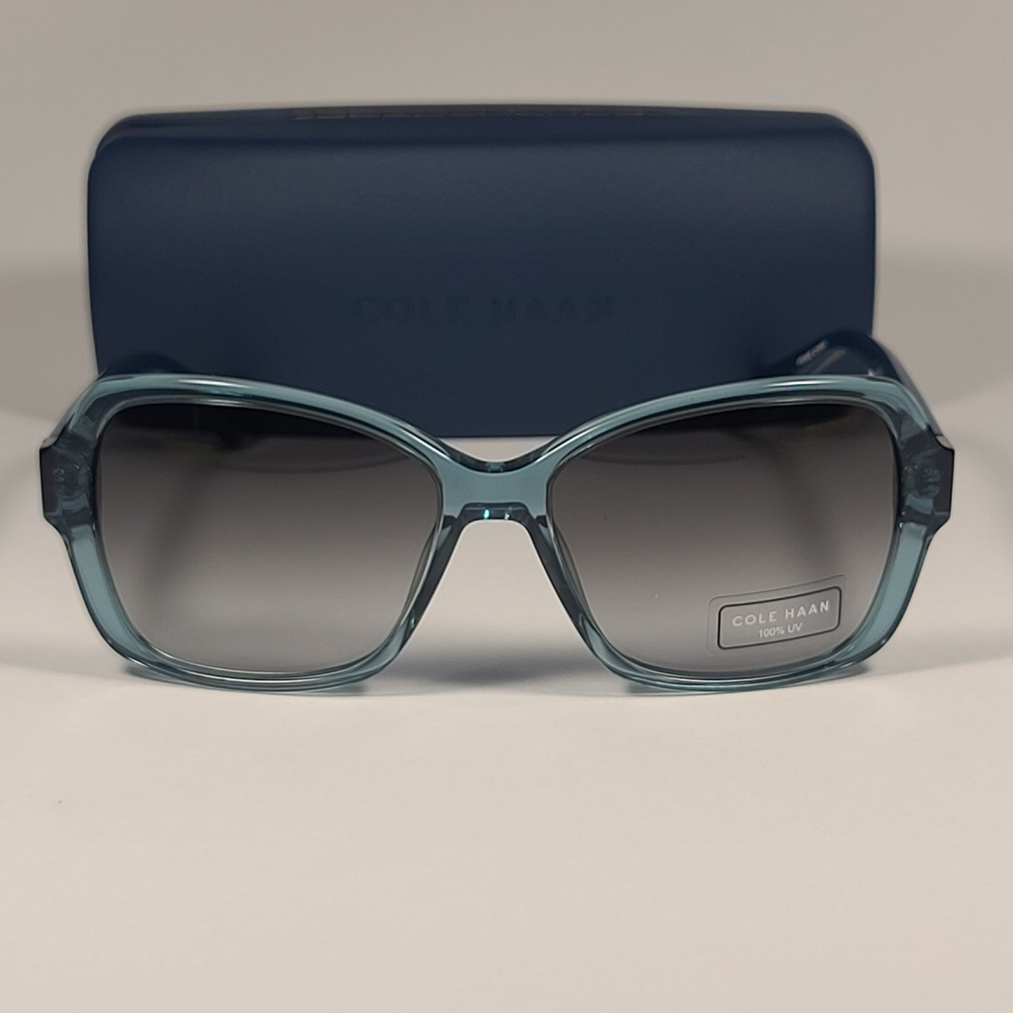 Cole Haan CH7007 320 Oval Sunglasses Crystal Teal Frame Gray Gradient Lens - Sunglasses