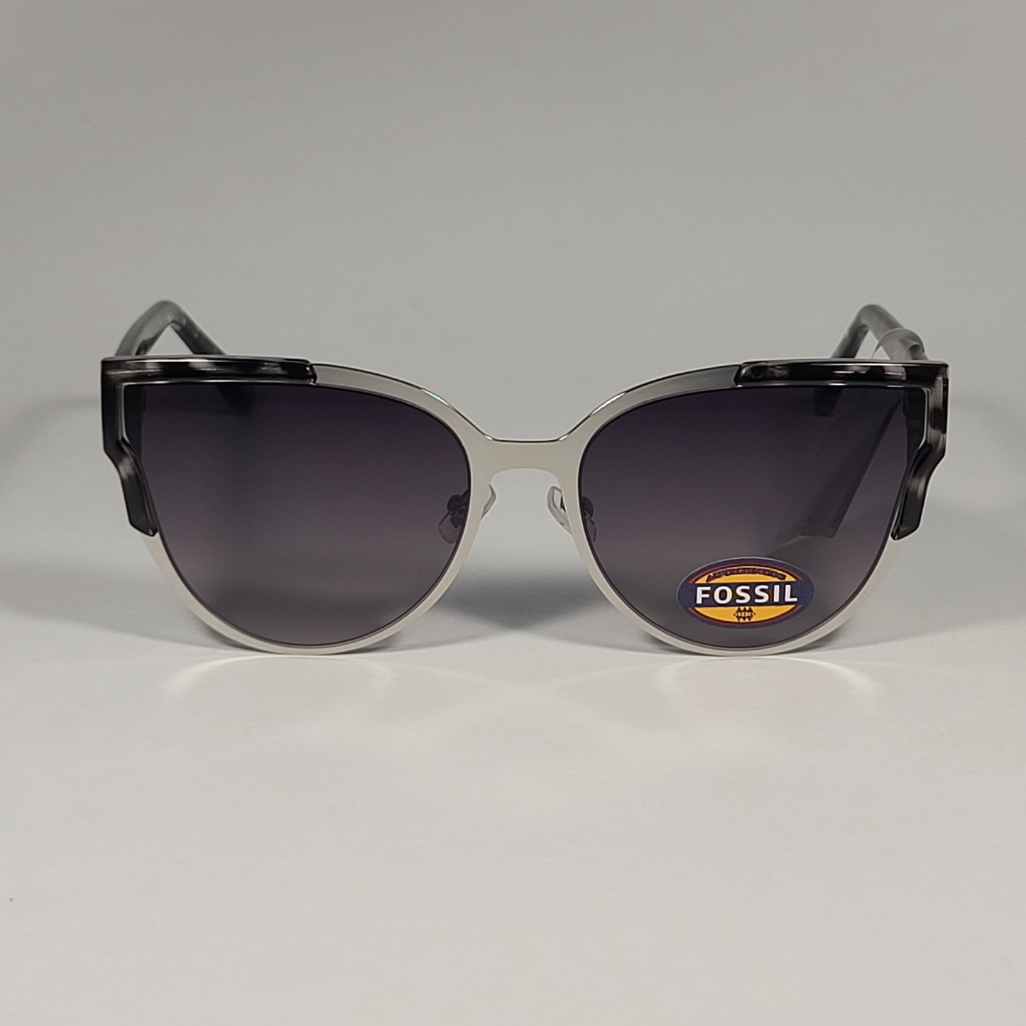 Fossil FW178 Cat Eye Sunglasses Silver and Gray Marble Frame / Gray Gradient - Sunglasses