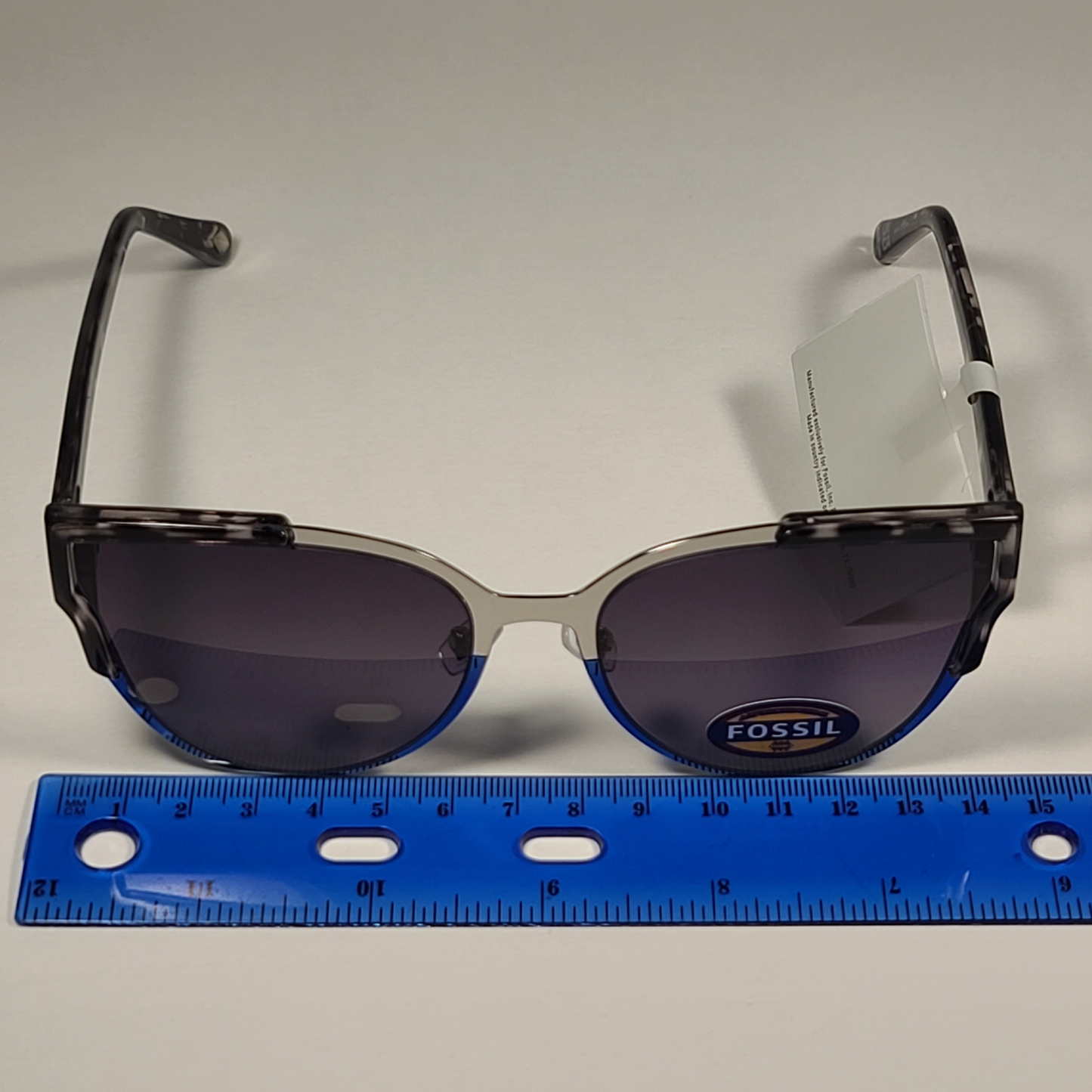 Fossil FW178 Cat Eye Sunglasses Silver and Gray Marble Frame / Gray Gradient - Sunglasses