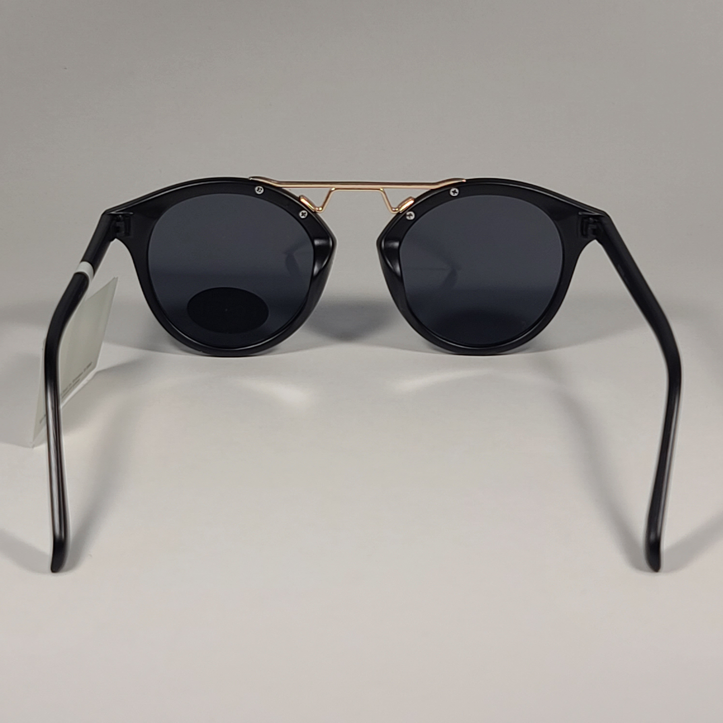 Fossil Round Brow Bar FW193 Women’s Sunglasses Matte Black Gold Frame Gray Lens - Sunglasses