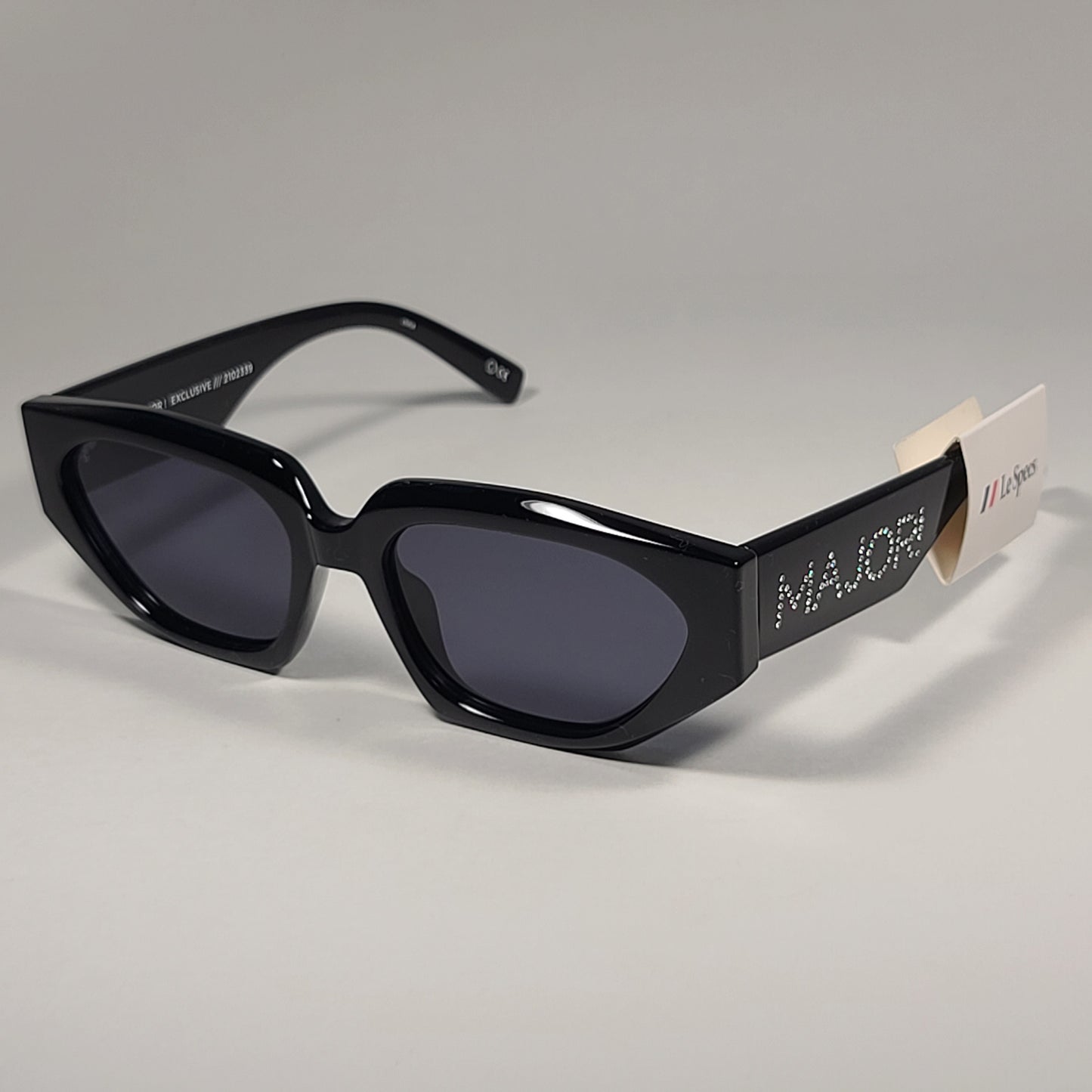 Le Specs Major! Exclusive Flat Cat Eye Sunglasses Black Frame / Gray Lens LSP2102339 - Sunglasses