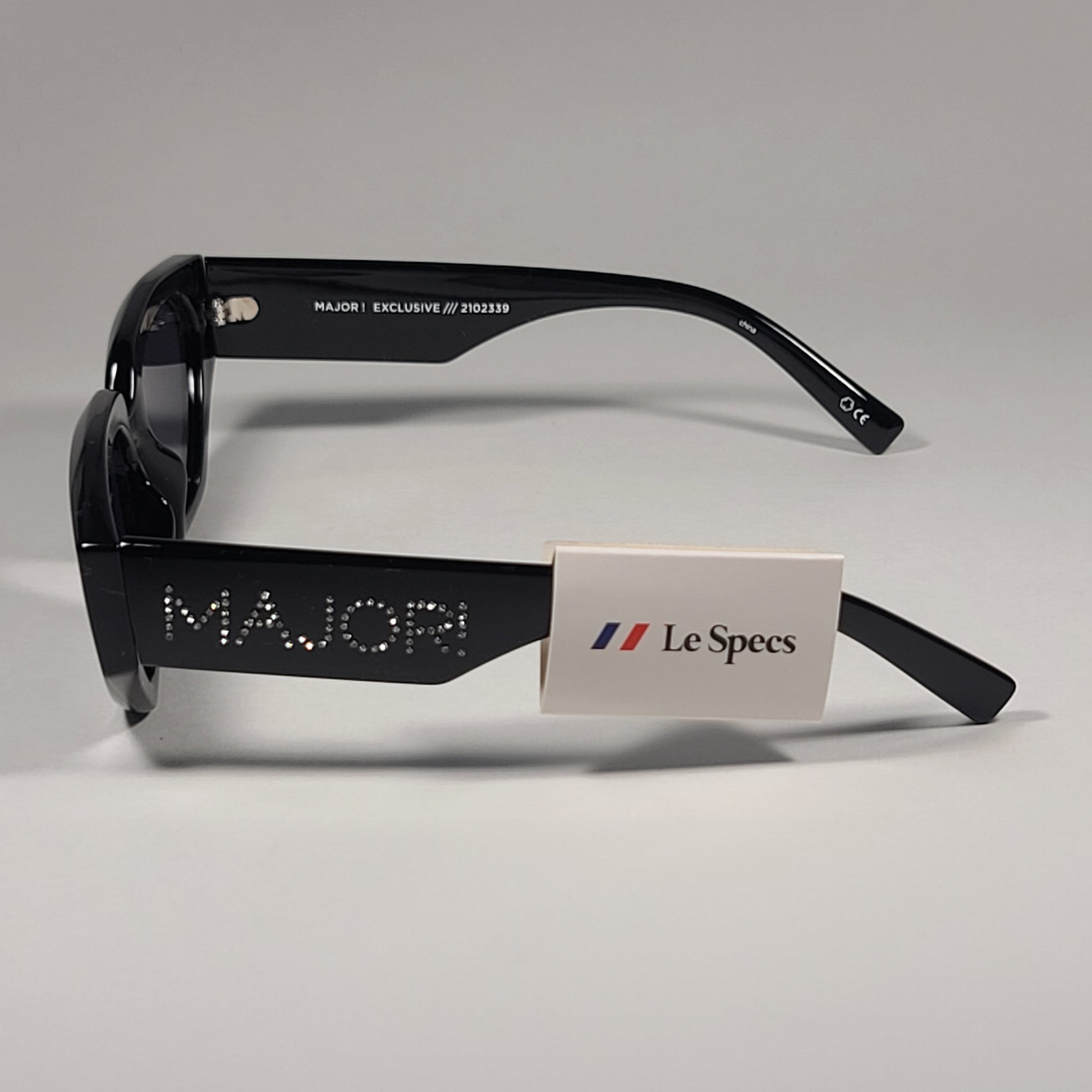 Le Specs Major! Exclusive Flat Cat Eye Sunglasses Black Frame / Gray Lens LSP2102339 - Sunglasses