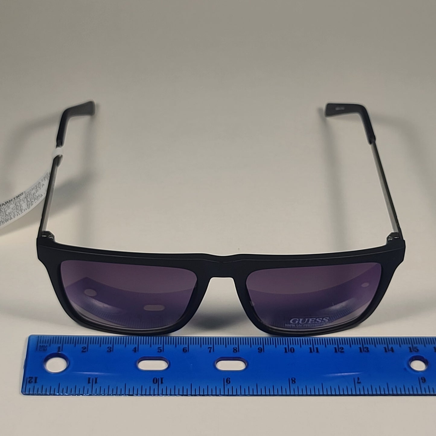 Guess Flat Top Square Sunglasses Matte Black Gunmetal Smoke Lens GF0176 02B - Sunglasses