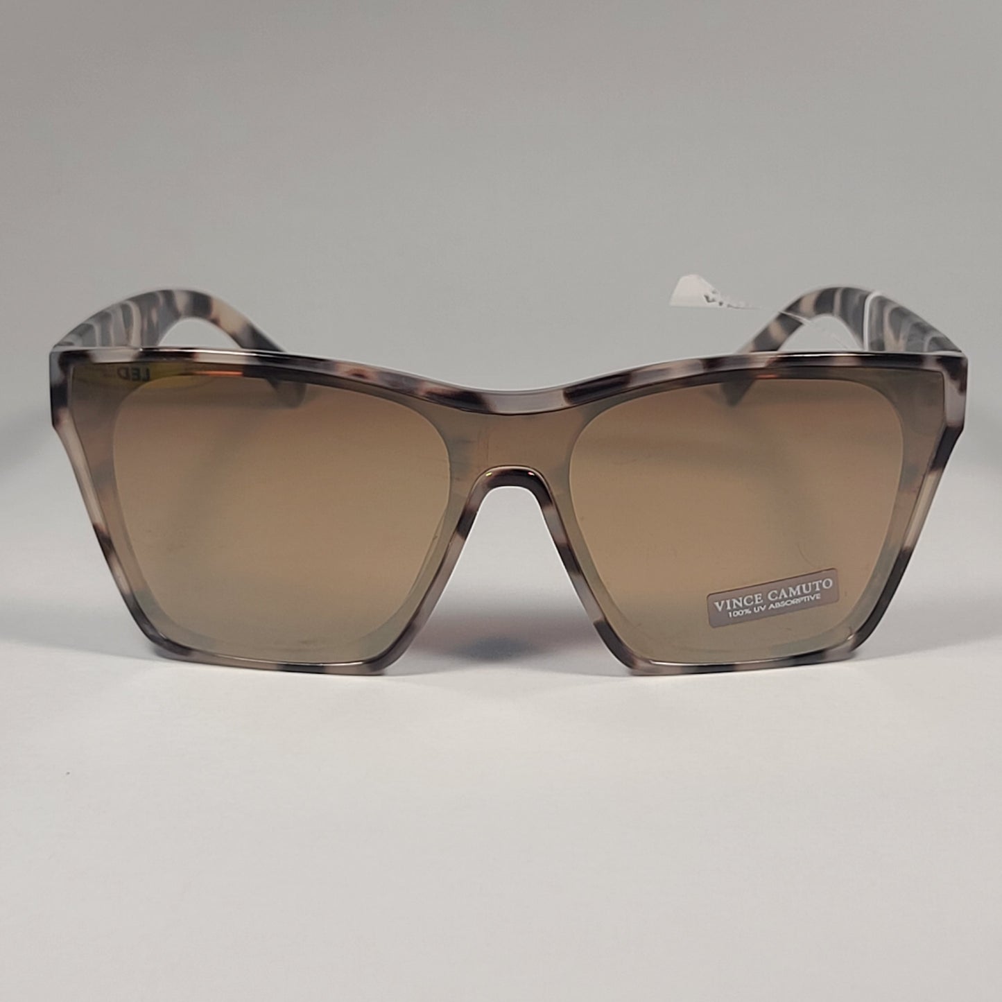 Vince Camuto Shield Sunglasses Oatmeal Tortoise Frame Flash Lenses VC1089 OAT - Sunglasses