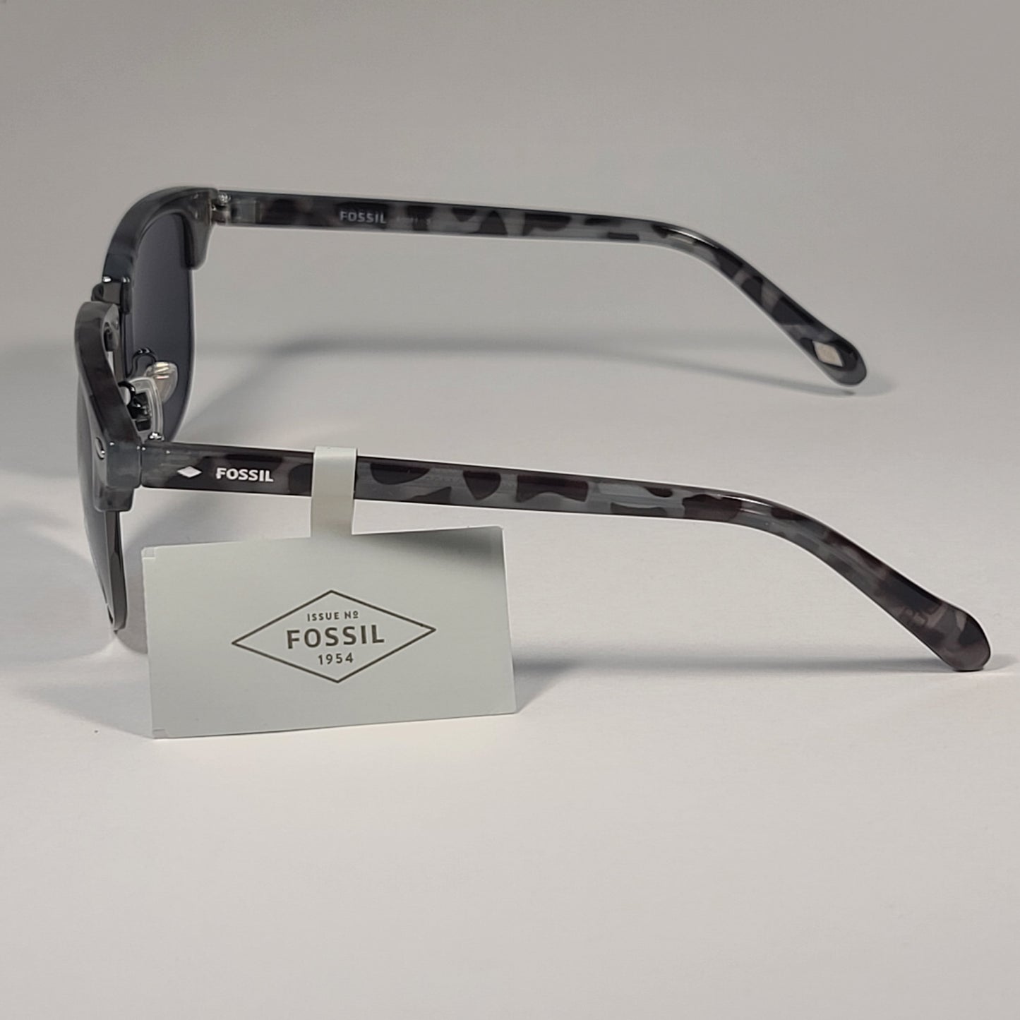 Fossil FW143 Club Sunglasses Gray Tortoise Frame Solid Gray Lens - Sunglasses