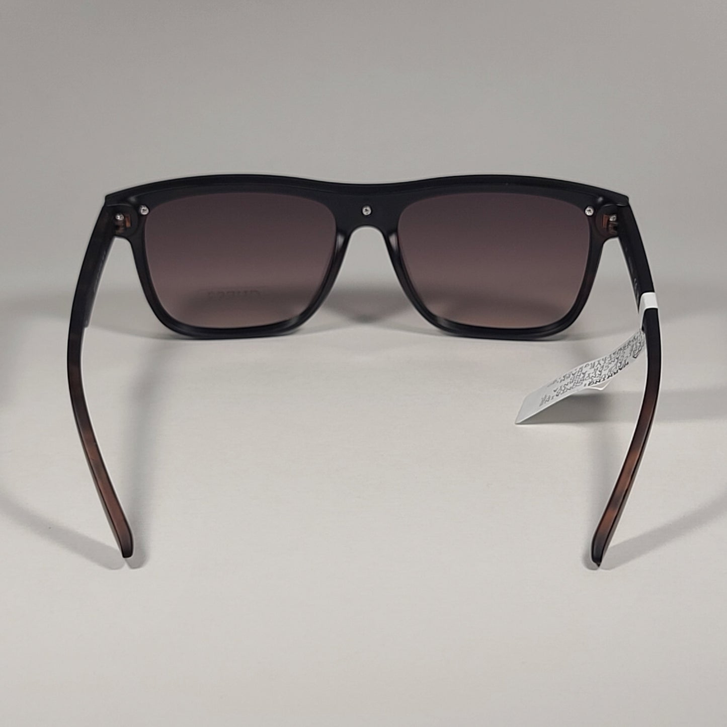 Guess GF0183 52F Rectangular Rimless Shield Sunglasses Brown Tortoise Frame Brown Gradient Lens - Sunglasses