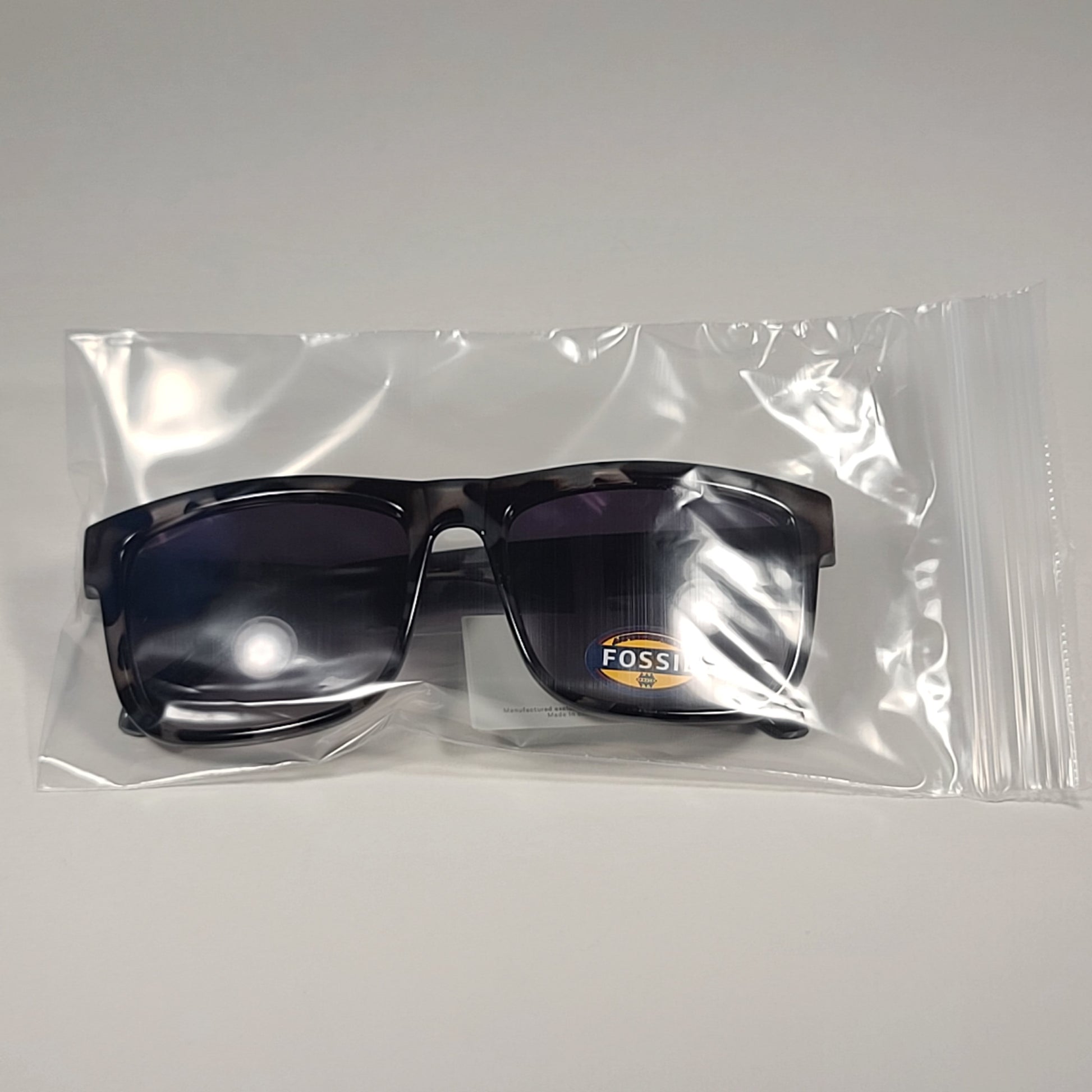 Fossil FM145 Men’s Square Sunglasses White Tortoise Frame Gray Gradient Lens - Sunglasses