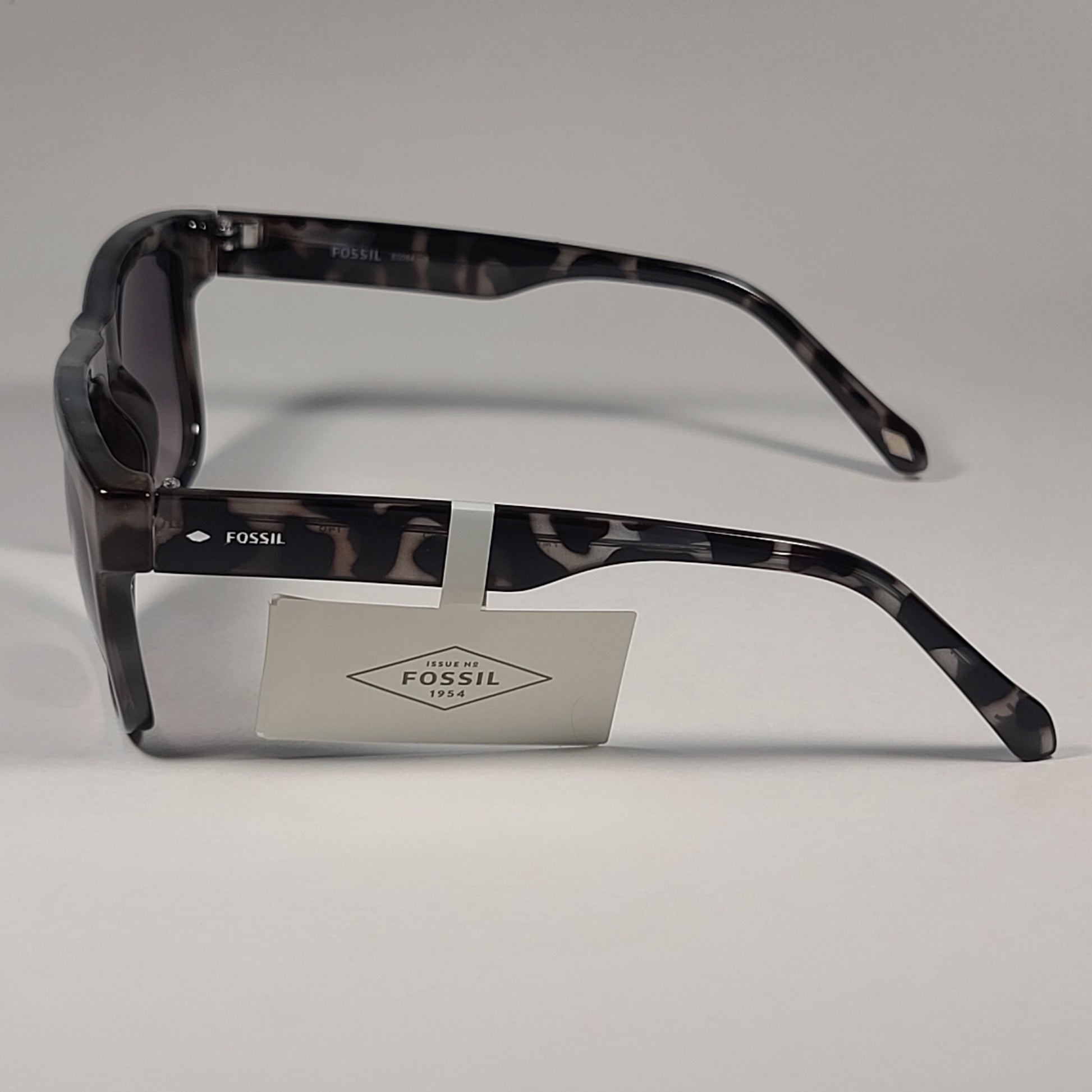 Fossil FM145 Men’s Square Sunglasses White Tortoise Frame Gray Gradient Lens - Sunglasses