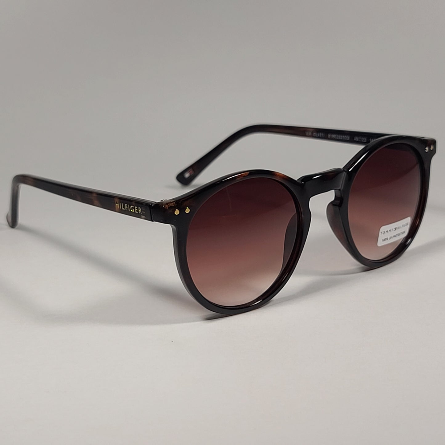 Tommy Hilfiger Stormi Round Keyhole Sunglasses Brown Tortoise Frame Brown Gradient Lens STORMI WP OL471 - Sunglasses