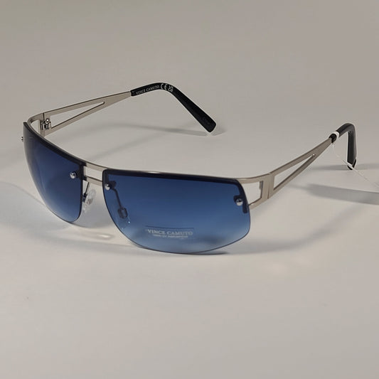 Vince Camuto VM611 SLV Rimless Wrap Sunglasses Silver Blue Gradient Lens - Sunglasses