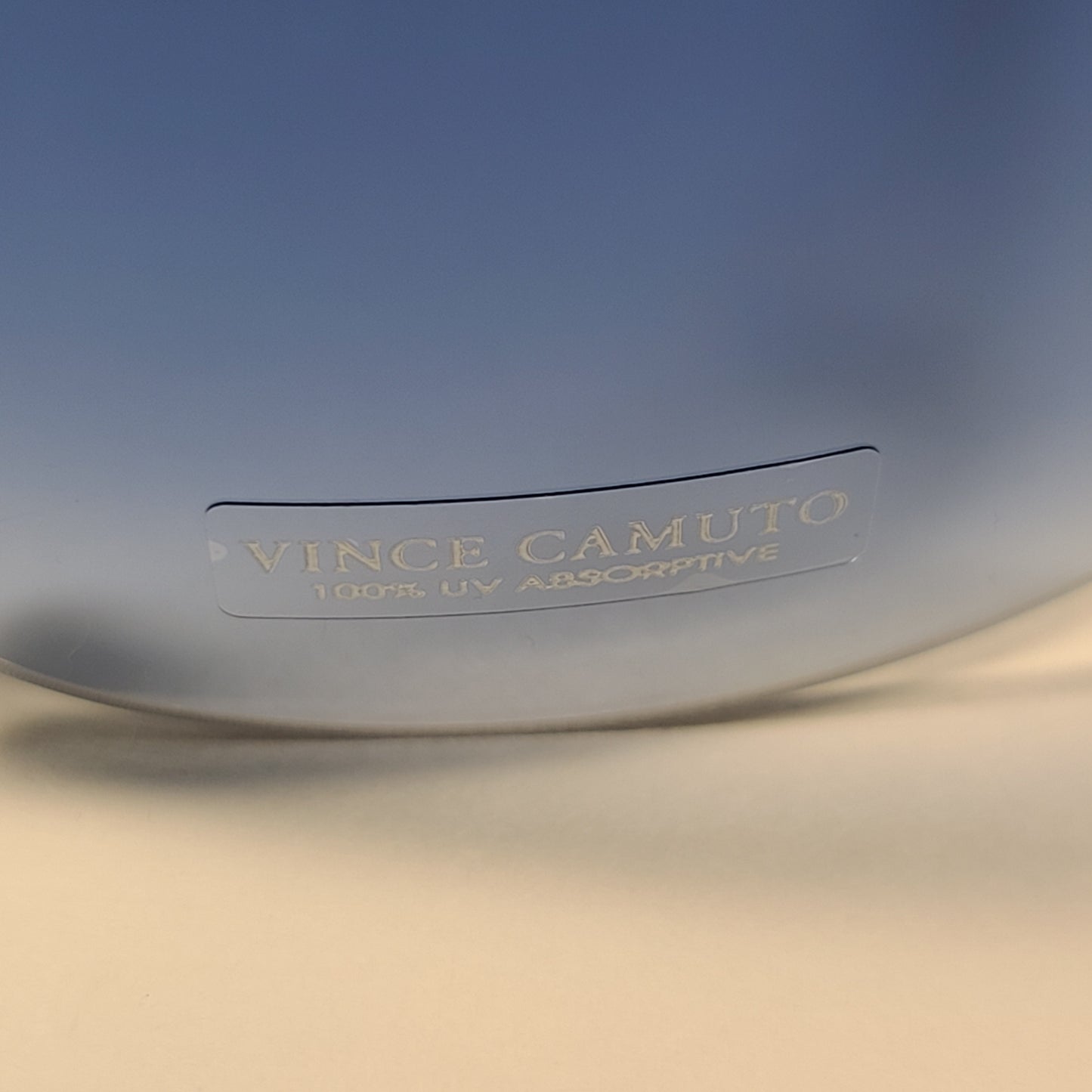 Vince Camuto VM611 SLV Rimless Wrap Sunglasses Silver Blue Gradient Lens - Sunglasses