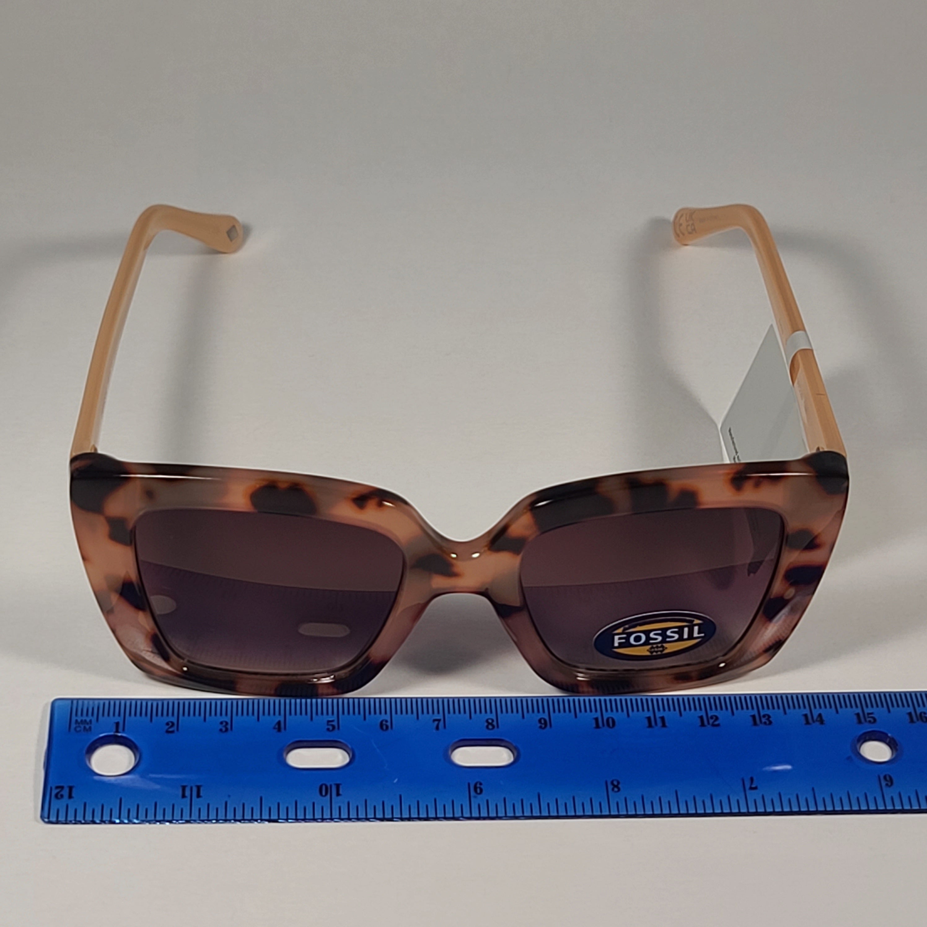 Fossil FW223 Oversize Butterfly Sunglasses Light Tortoise Brown 