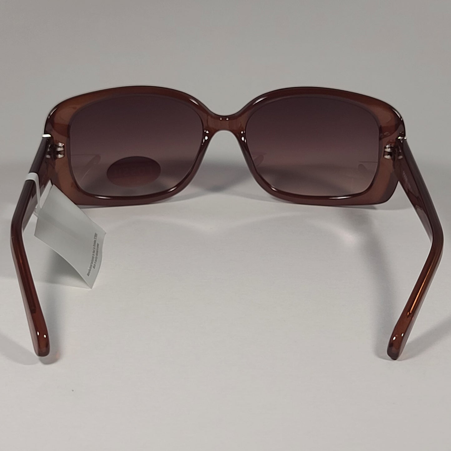 Fossil Oval FW100 Sunglasses Brown Crystal Plastic Frame Brown Gradient Lens