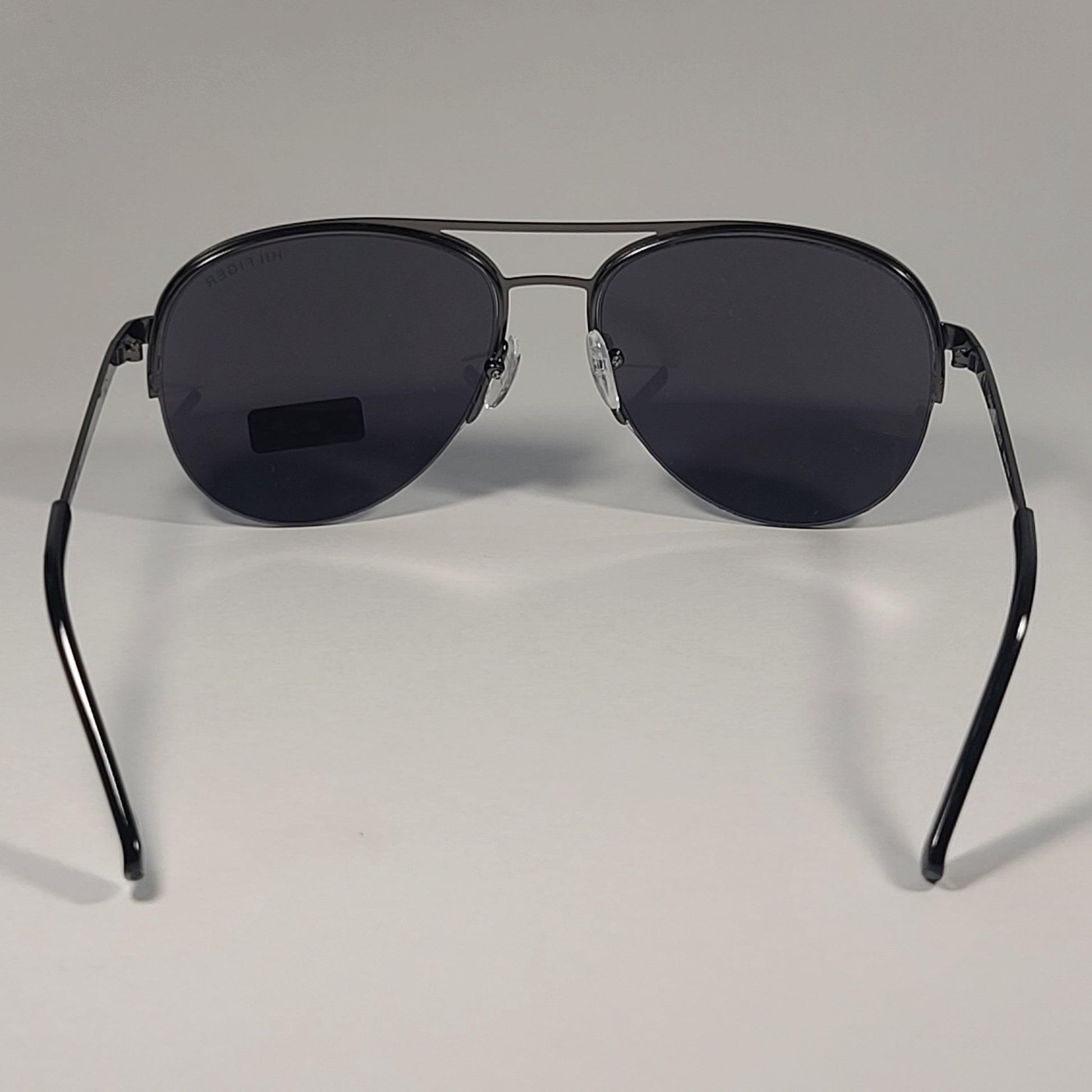 Tommy Hilfiger Olaf MM OM593 Half Rim Aviator Sunglasses Gunmetal Black / Gray Lens - Sunglasses