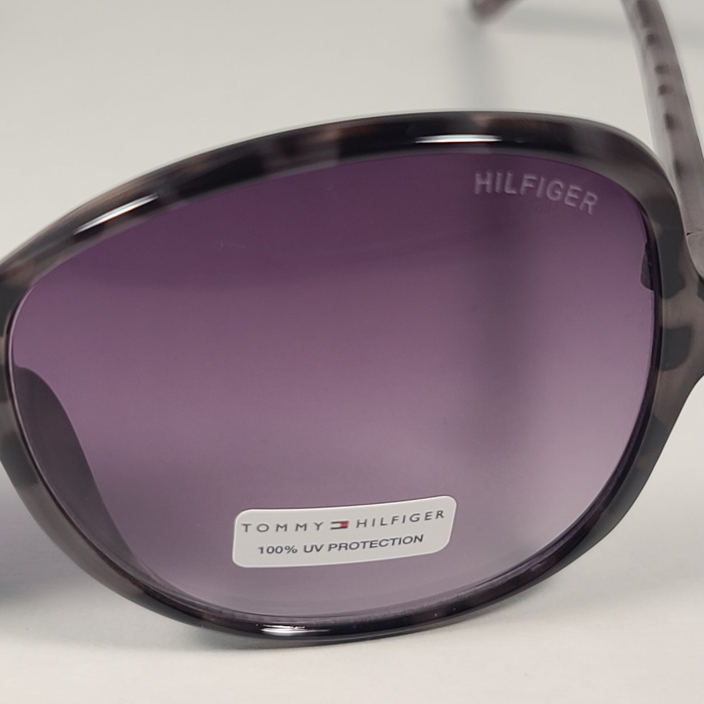 Tommy Hilfiger Chi WP OL584 Oversized Sunglasses White Tortoise Smoke Gradient Lens - Sunglasses