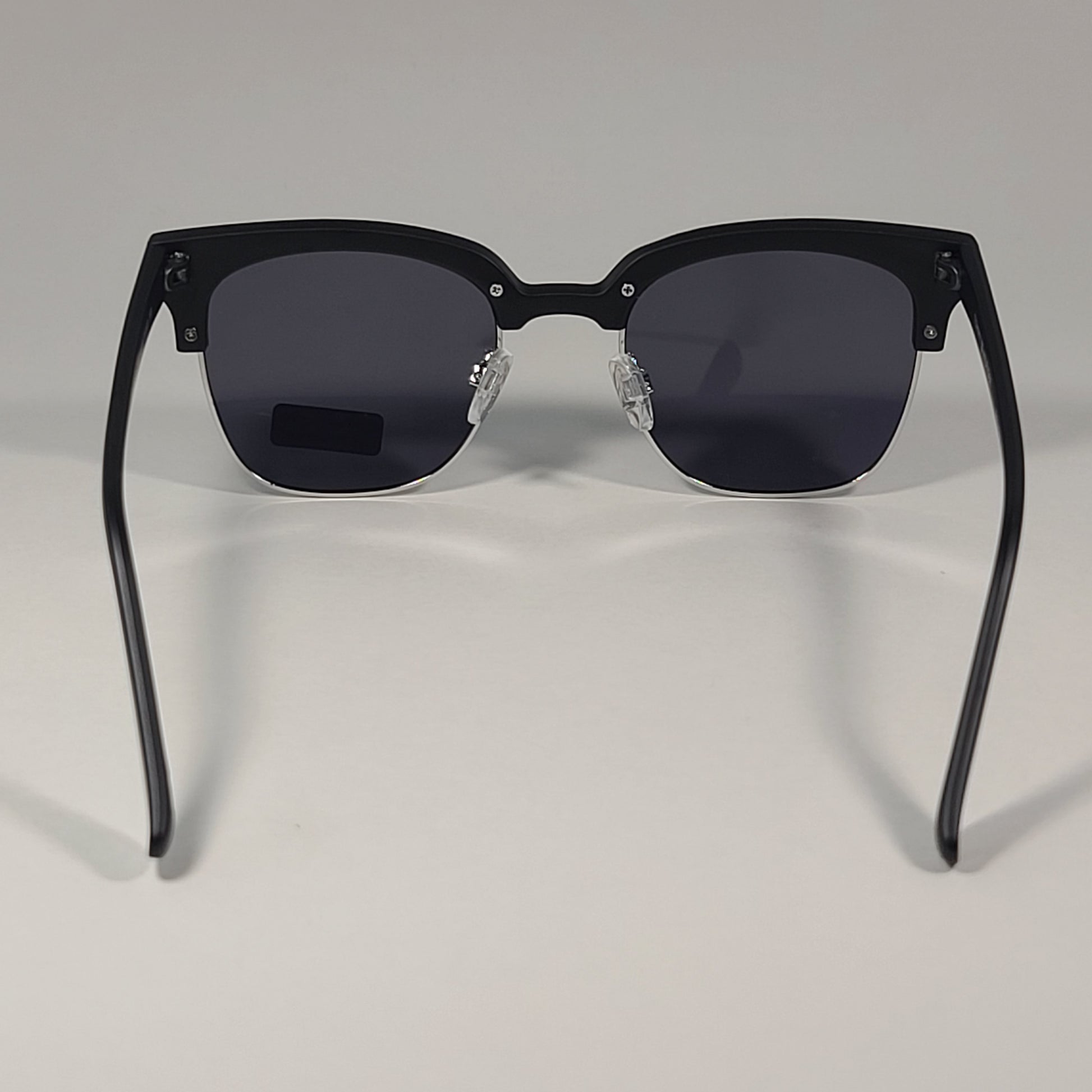 Tommy Hilfiger WP OU531 Square Club Sunglasses Matte Black Silver Frame Gray Lens - Sunglasses