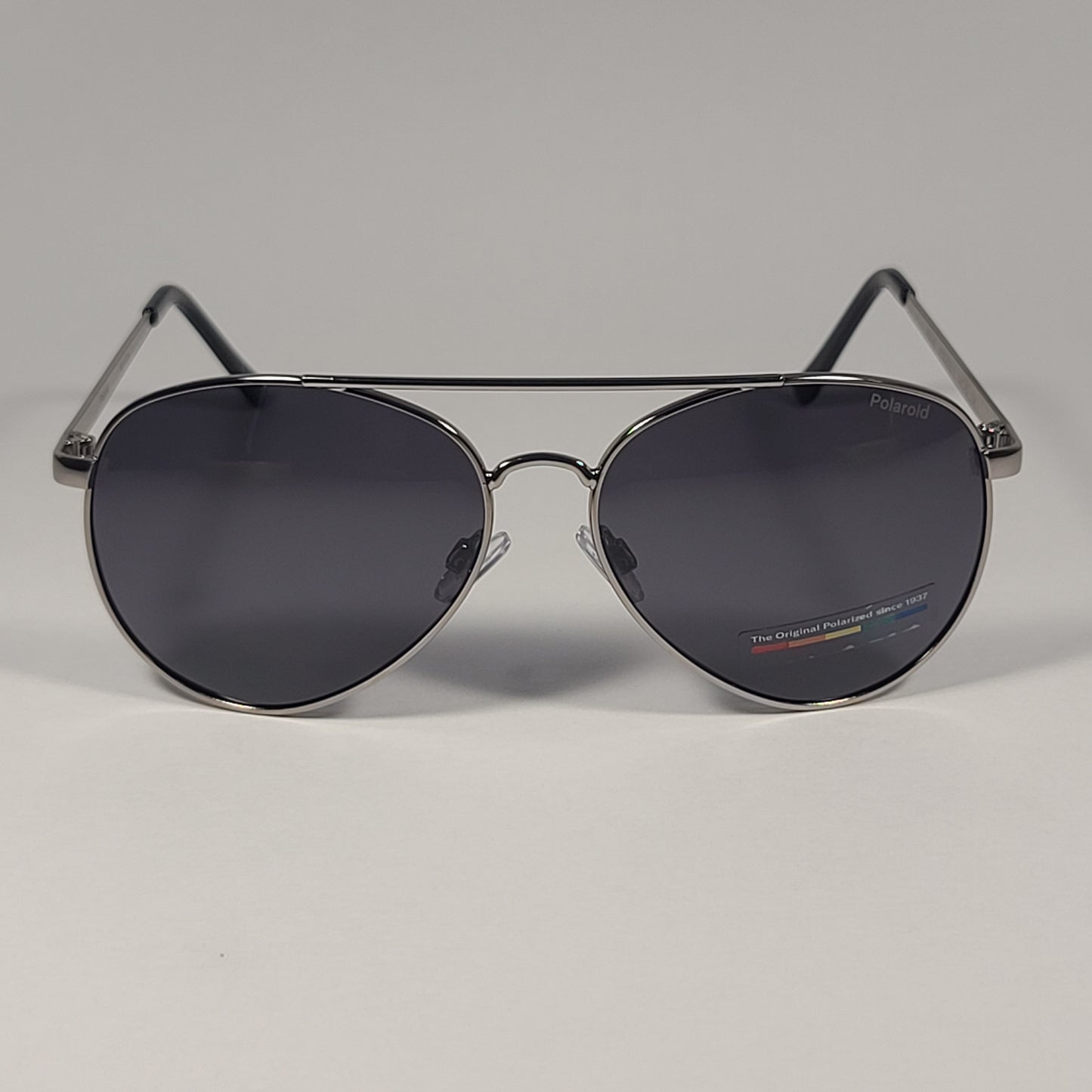 Polaroid POL 01 Polarized Aviator Pilot Sunglasses Gunmetal Frame Gray Tinted Lens - Sunglasses