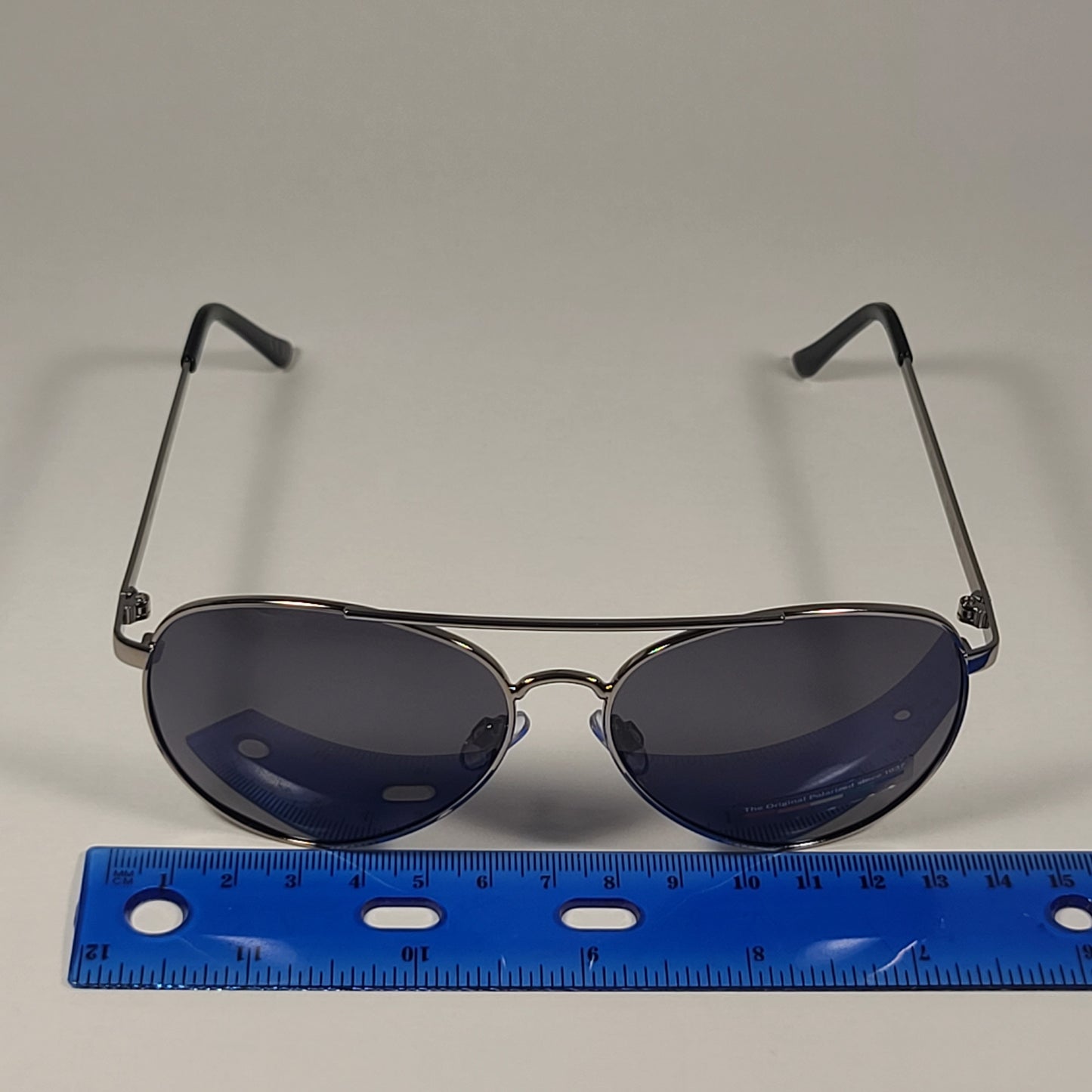 Polaroid POL 01 Polarized Aviator Pilot Sunglasses Gunmetal Frame Gray Tinted Lens - Sunglasses