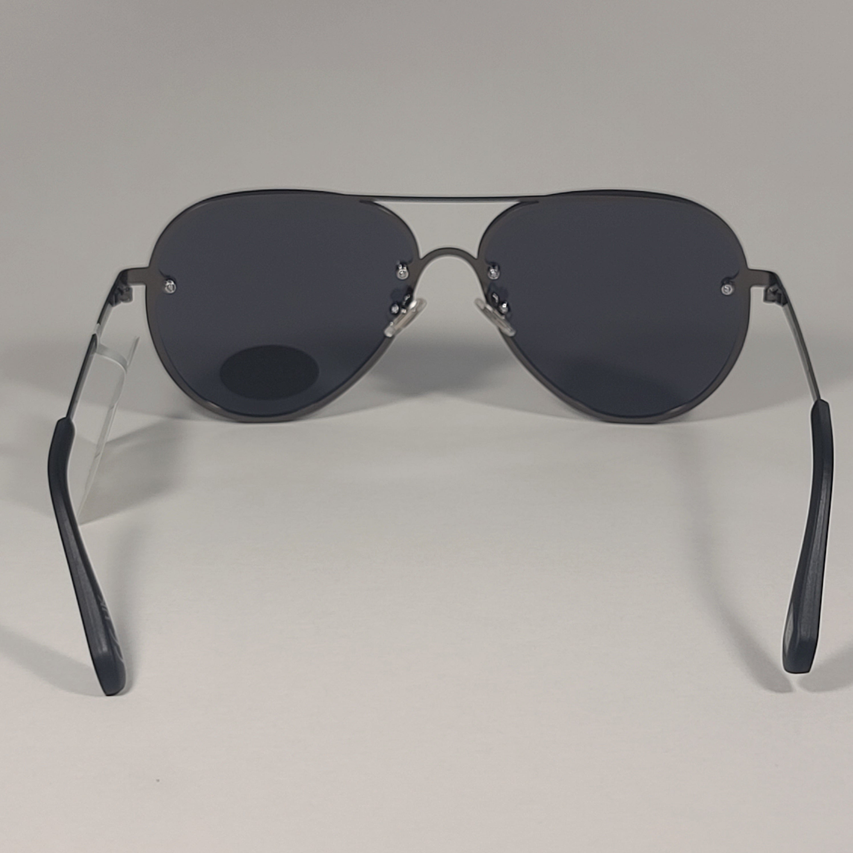 Black rimless 2024 aviator sunglasses