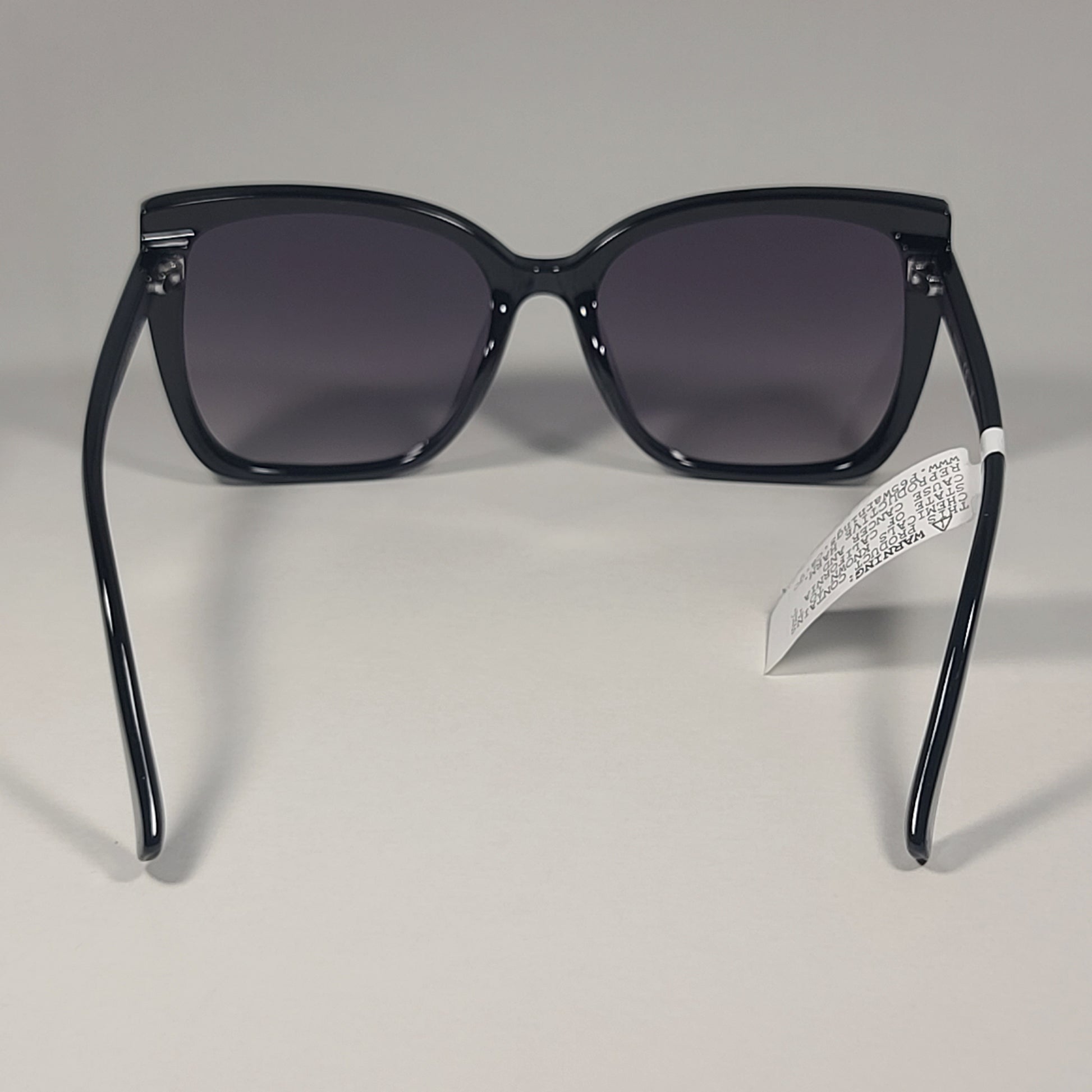 Guess GF0412 01B Oversized Butterfly Sunglasses Shiny Black Smoke Gradient Lens - Sunglasses