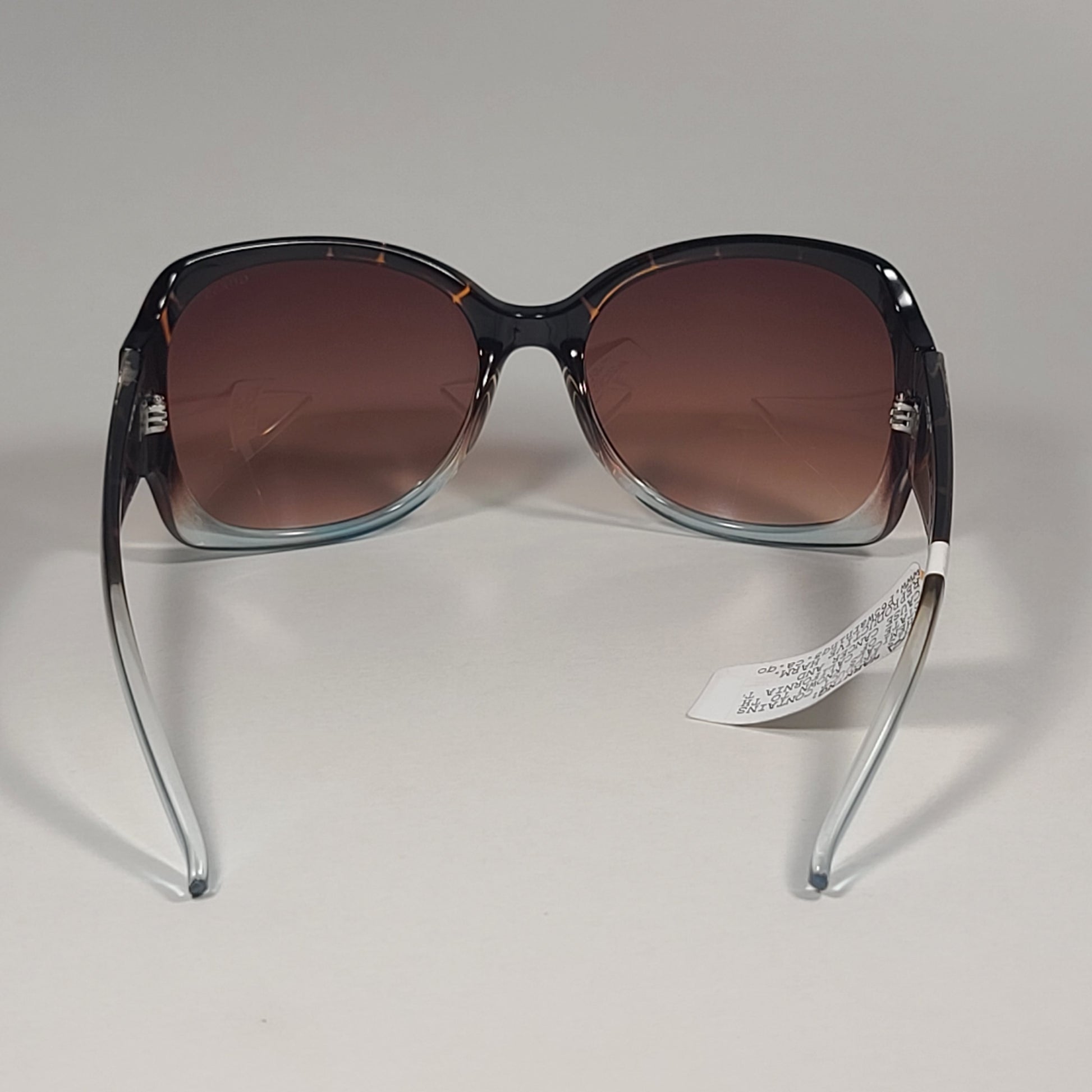 Guess Oversized Butterfly Sunglasses Brown Tortoise Turquoise Frame Brown Gradient Lens GUF200 TO-34A - Sunglasses