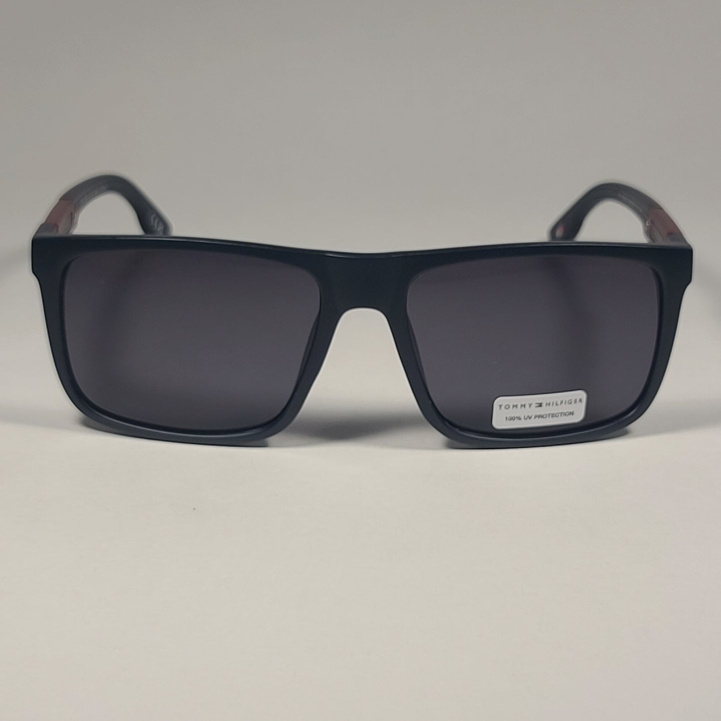Tommy Hilfiger MP OM620 Rectangular Sunglasses Matte Black Burgundy Frame / Gray Lens - Sunglasses