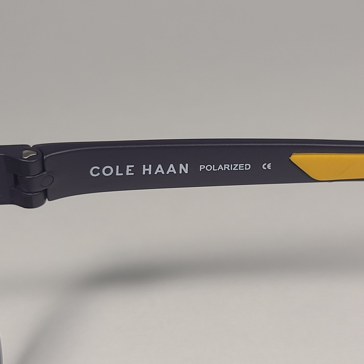 Cole Haan CH8023 414 Polarized Rectangle Sunglasses Matte Navy Yellow Gray Lens - Sunglasses