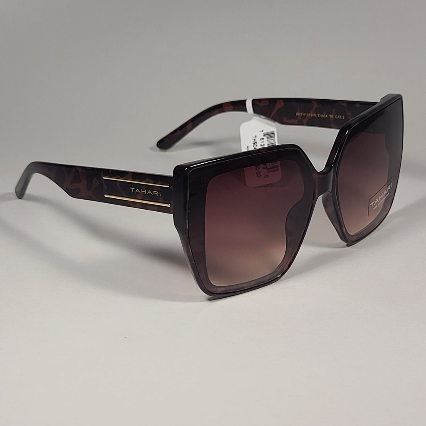 Tahari TH904 TS Oversize Square Sunglasses Brown Tortoise Frame Gradient Lens - Sunglasses