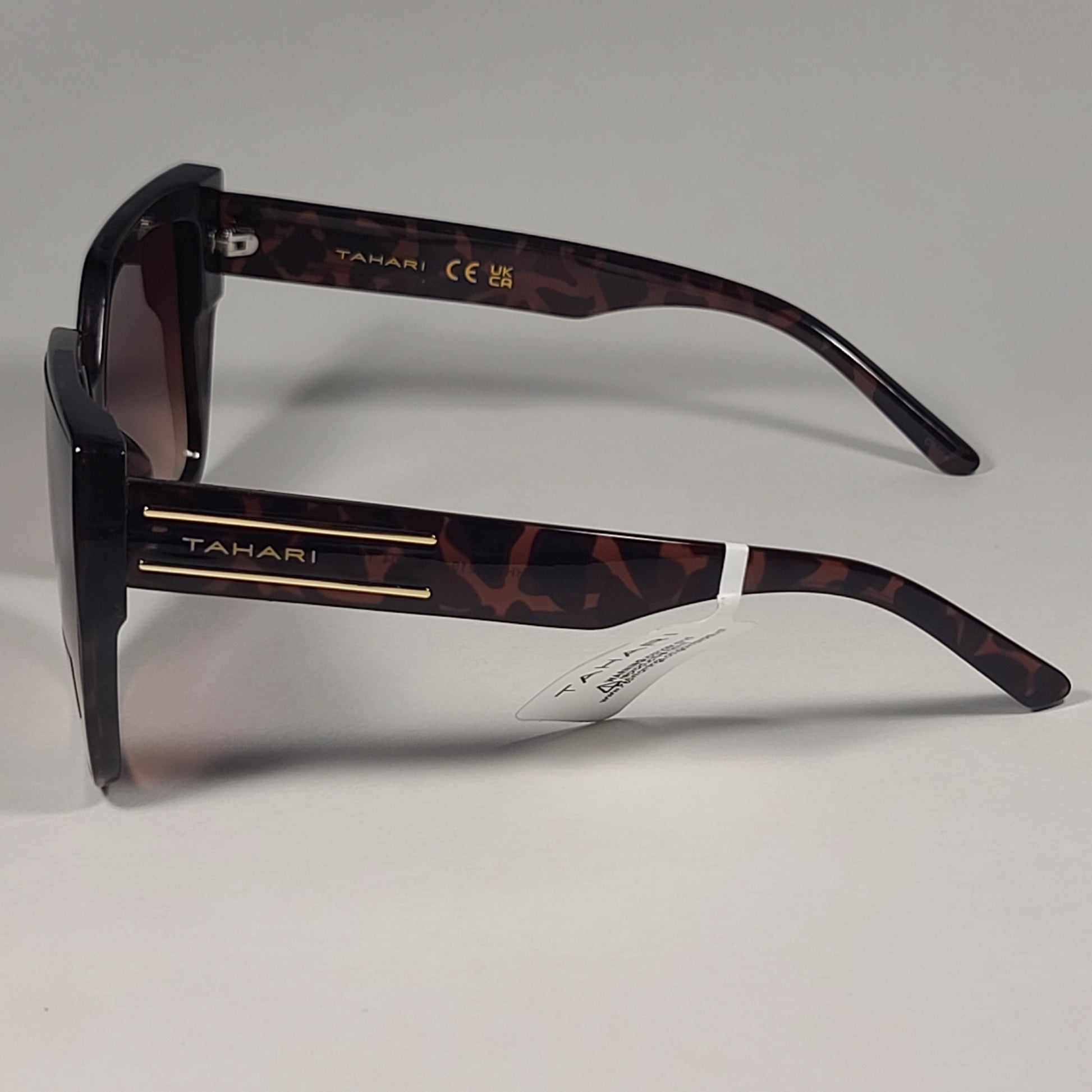 Tahari TH904 TS Oversize Square Sunglasses Brown Tortoise Frame Gradient Lens - Sunglasses