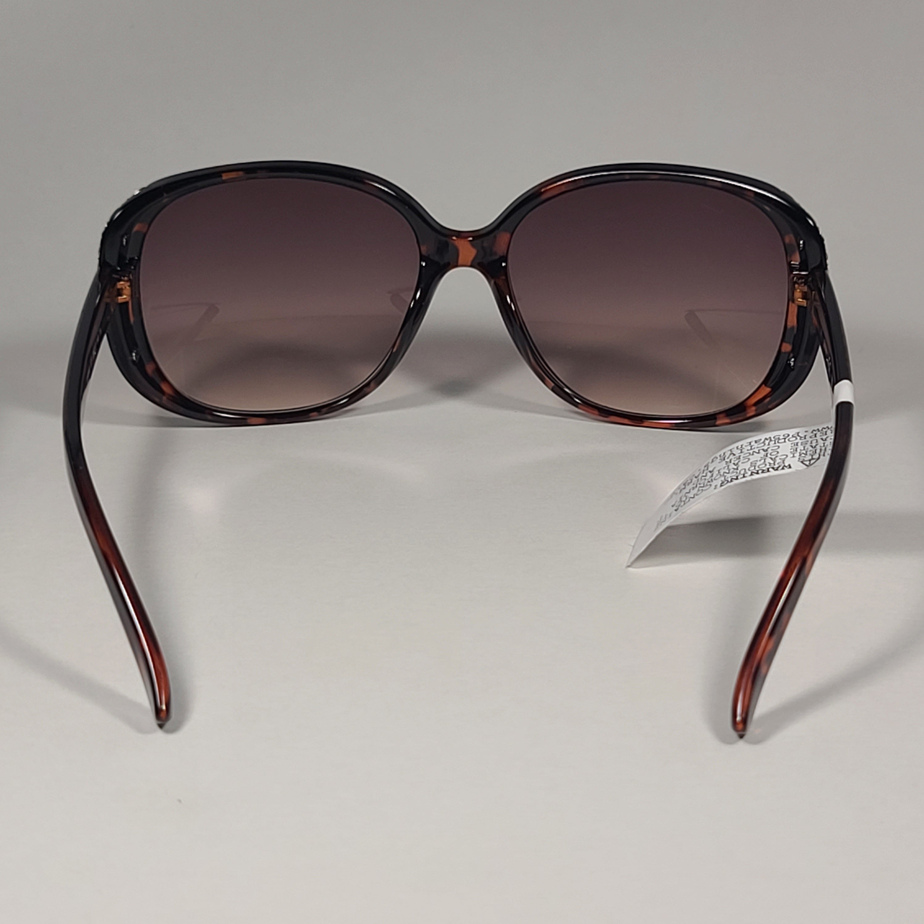 Guess GF0382 52F Oval Sunglasses Brown Tortoise Gold Rhinestone Gradie TheSunglassFashion