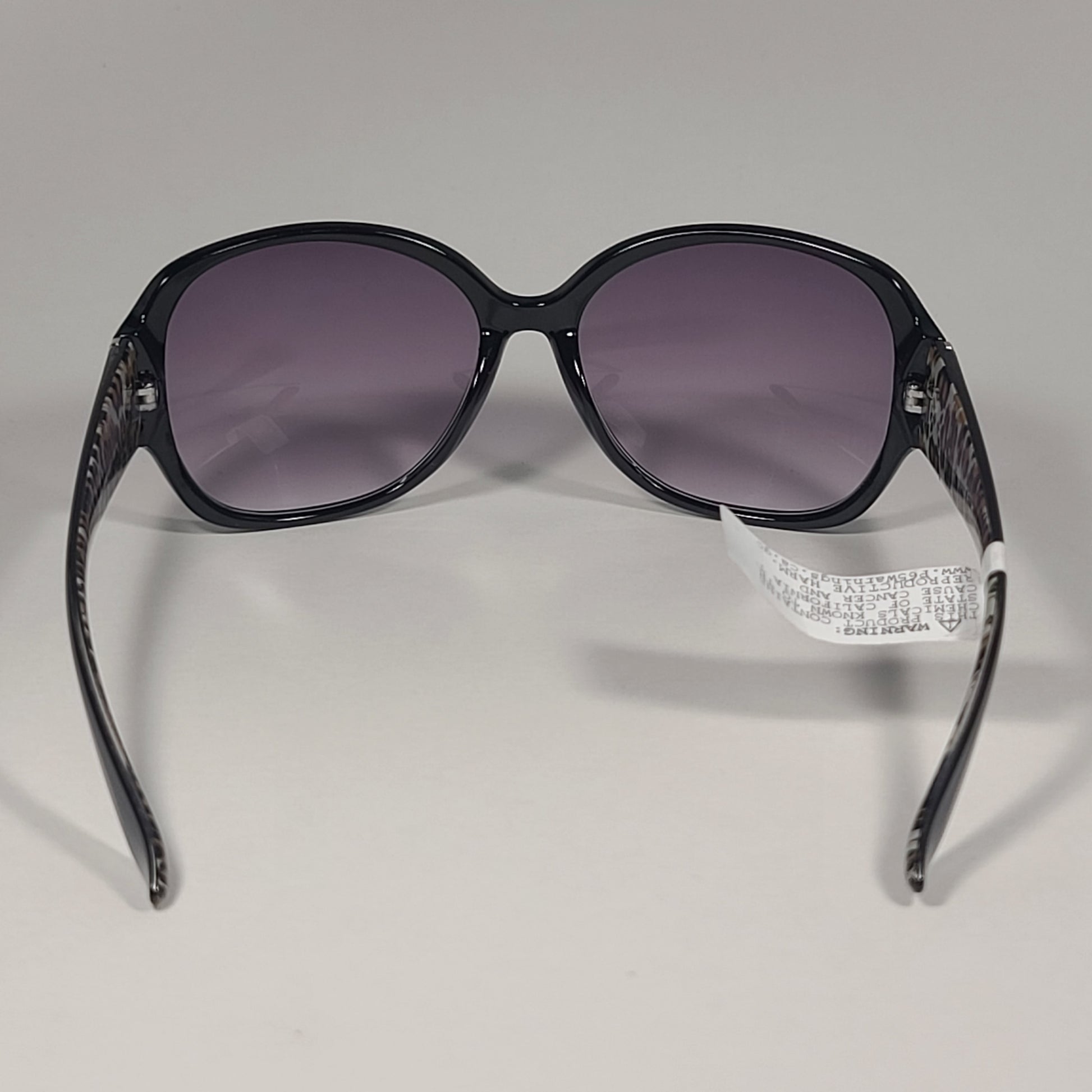 Guess Oval Sunglasses Black With Animal Frame Smoke Gradient Lens GF0284 01B - Sunglasses