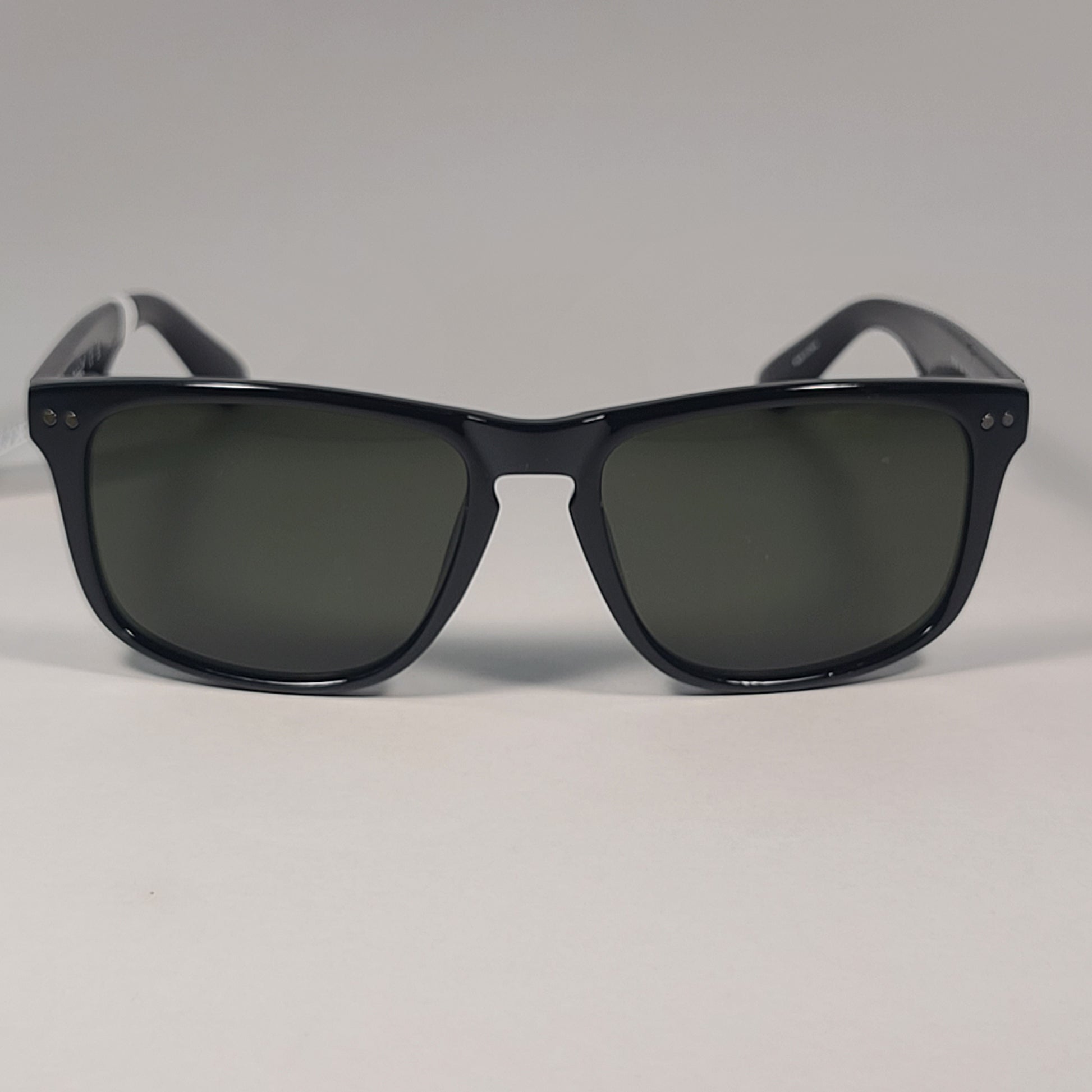 Timberland Rectangular Keyhole Sunglasses Shiny Black Green Lens TB7144 01N - Sunglasses