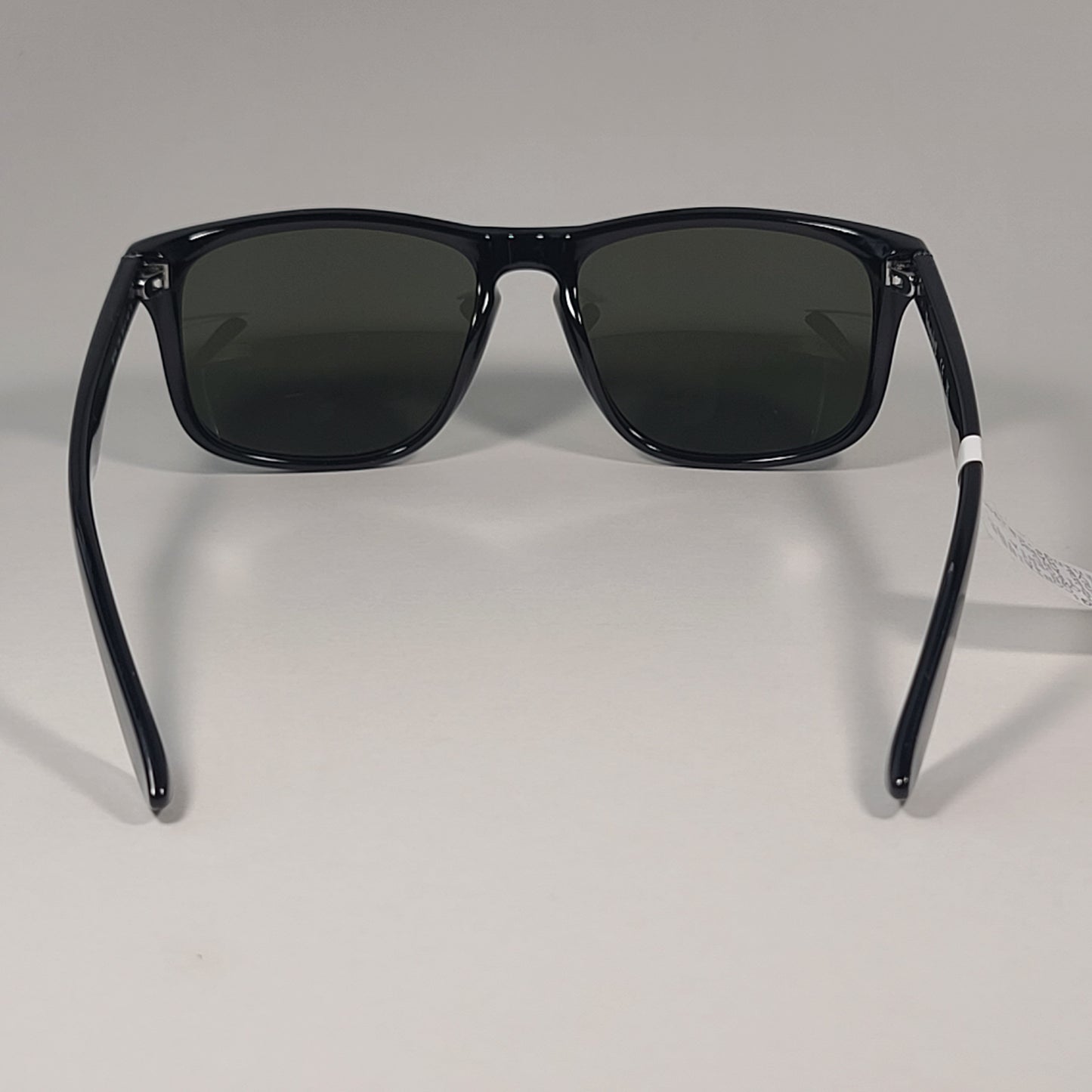 Timberland Rectangular Keyhole Sunglasses Shiny Black Green Lens TB7144 01N - Sunglasses