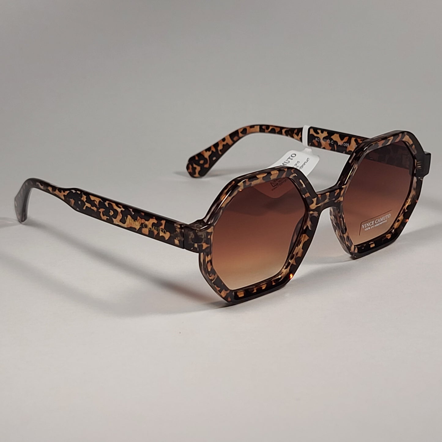 Vince Camuto VC1069 LE Geometric Sunglasses Leopard Frame Brown Gradient Lens - Sunglasses