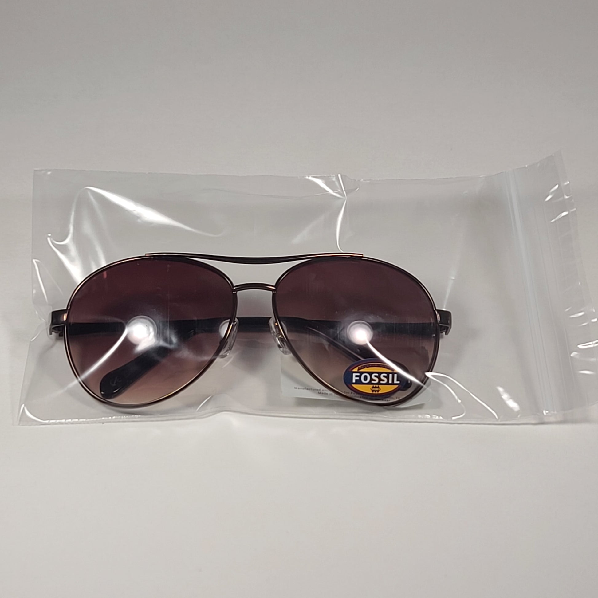 Fossil FW51 Pilot Sunglasses Brown Bronze Frame / Brown Gradient Lens - Sunglasses