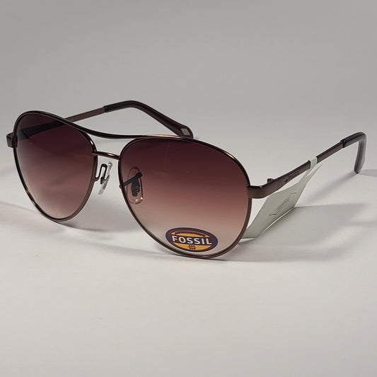 Fossil FW51 Pilot Sunglasses Brown Bronze Frame / Brown Gradient Lens - Sunglasses