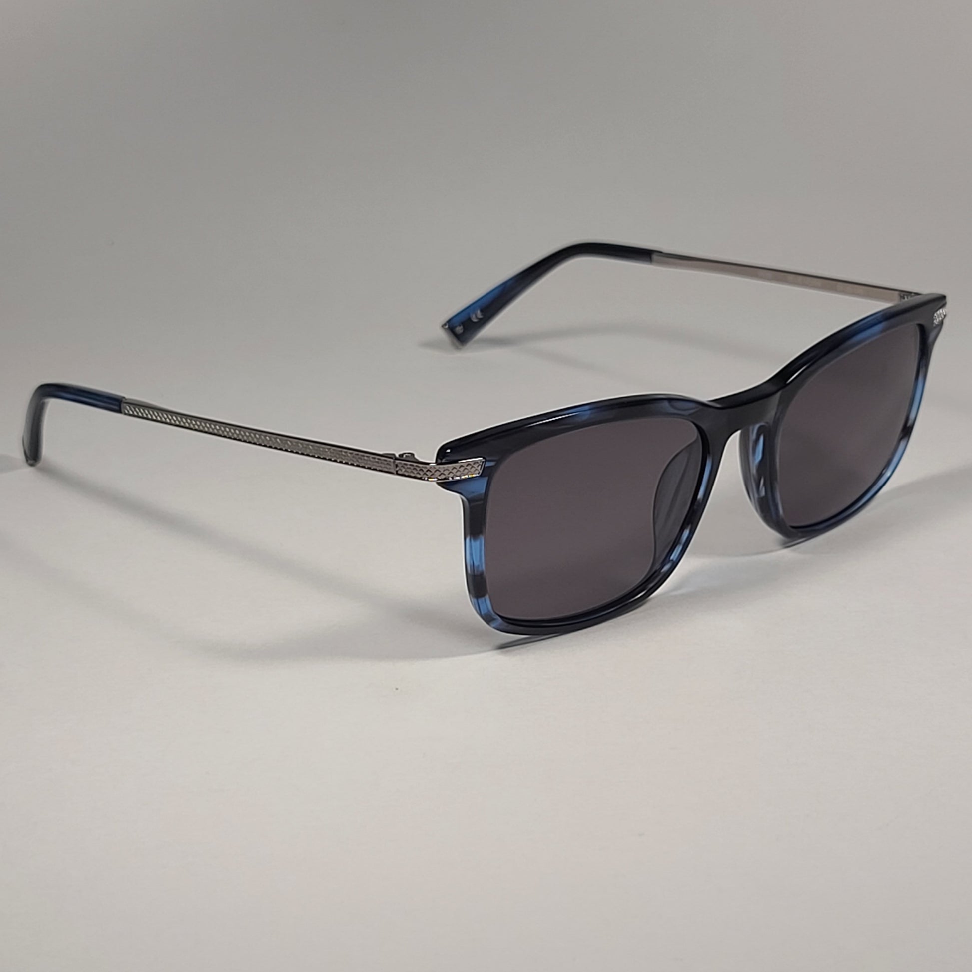 John Varvatos Men’s Square Sunglasses JV V539 Blue Horn Frame / Gray Lens - Sunglasses