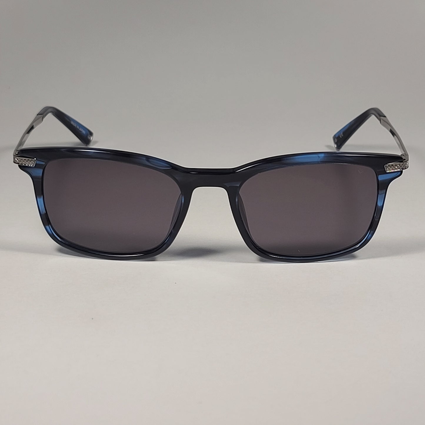 John Varvatos Men’s Square Sunglasses JV V539 Blue Horn Frame / Gray Lens - Sunglasses