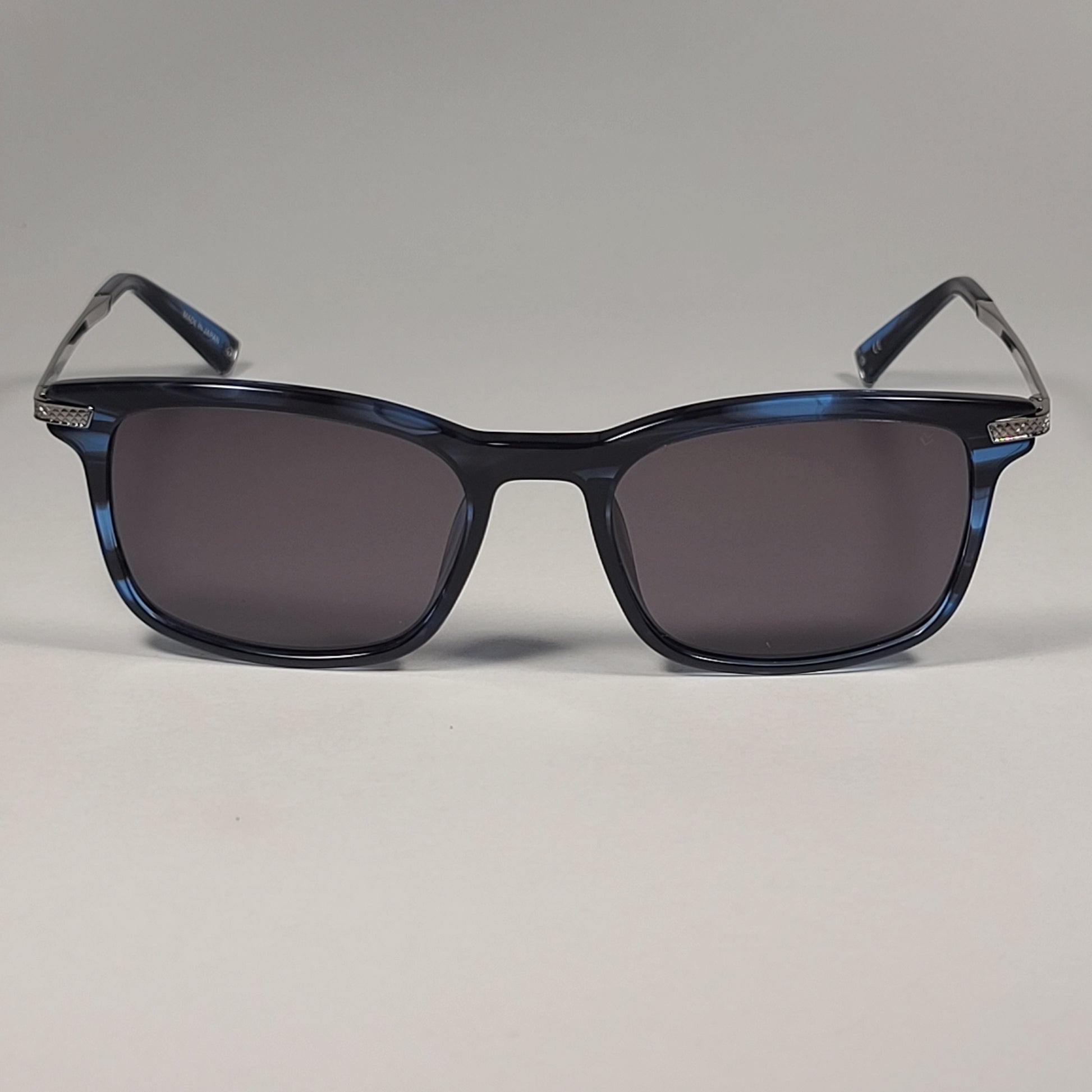 John Varvatos Men’s Square Sunglasses JV V539 Blue Horn Frame / Gray Lens - Sunglasses