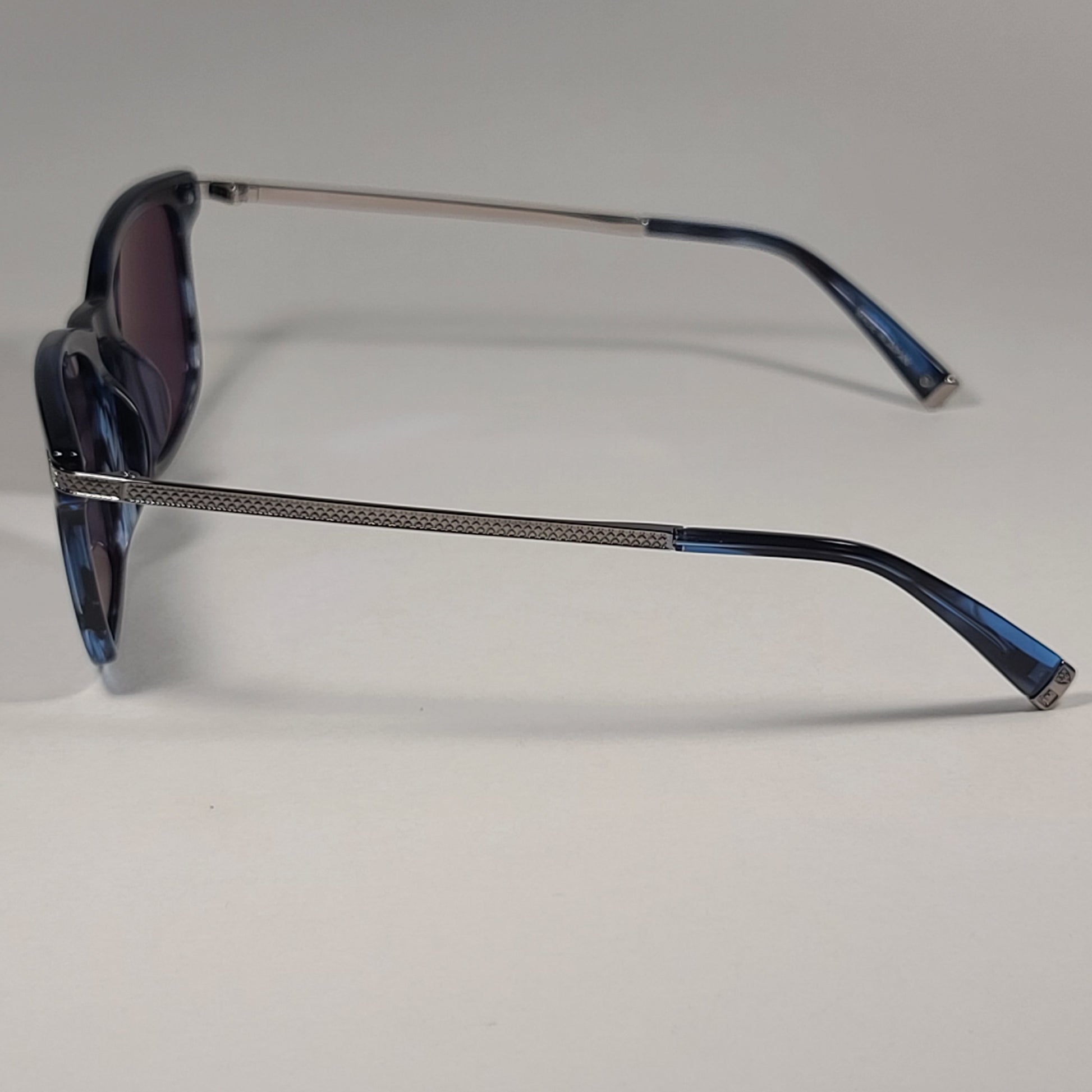 John Varvatos Men’s Square Sunglasses JV V539 Blue Horn Frame / Gray Lens - Sunglasses