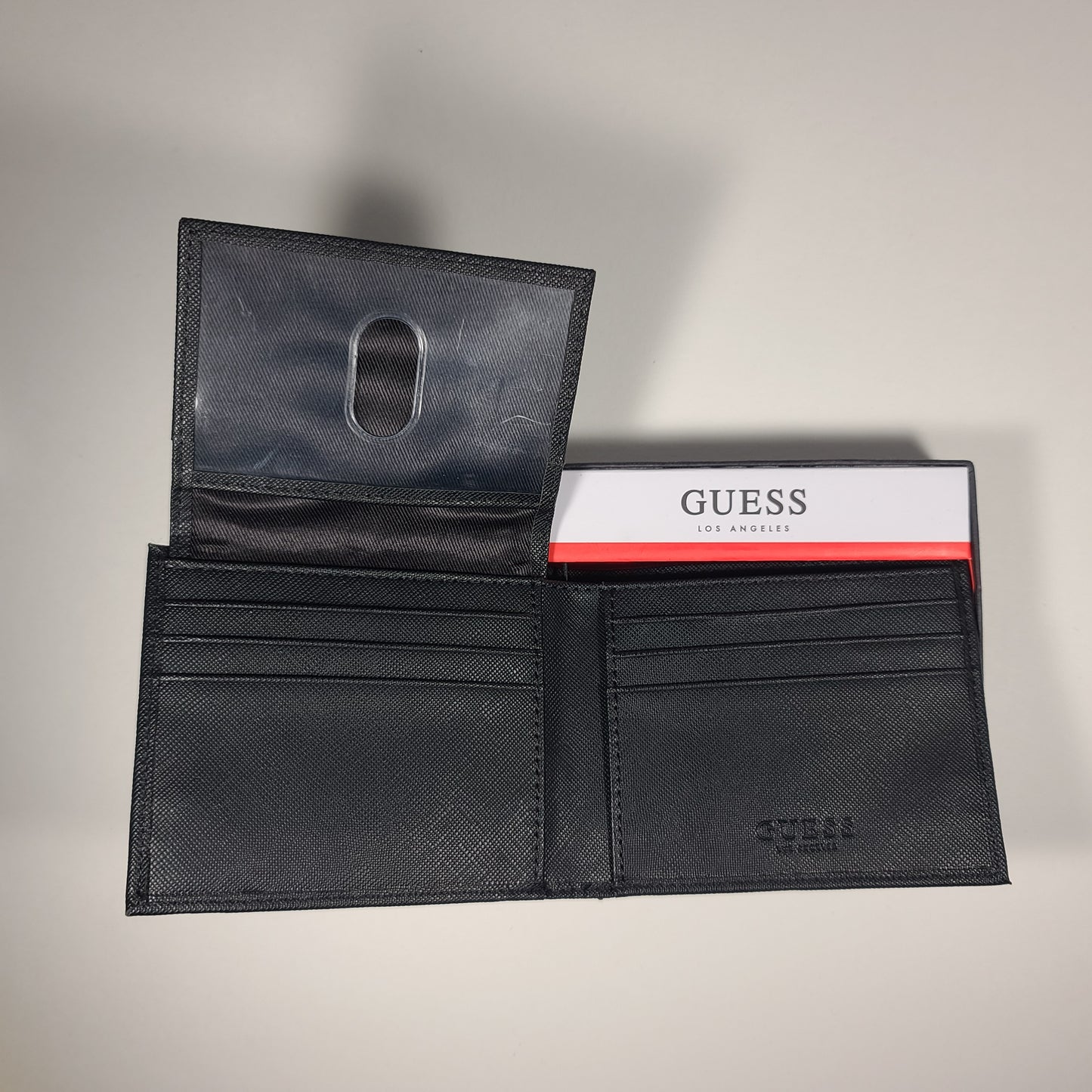 Guess Los Angeles Men’s Bifold Lion Emblem Wallet Black Passcase 31GO220099 - Wallets