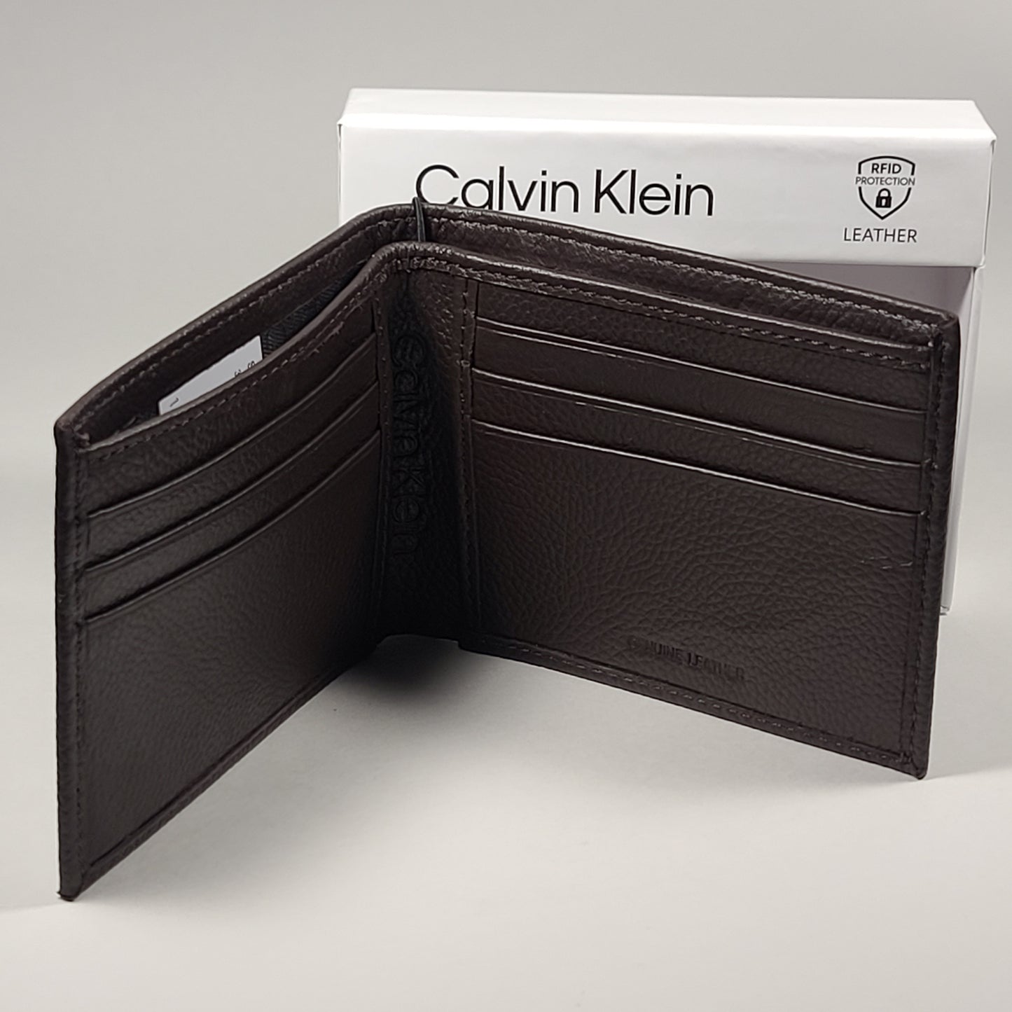 Calvin Klein Men’s Bifold Chocolate Brown Leather RFID Wallet Passcase 31KA130008 - Wallets