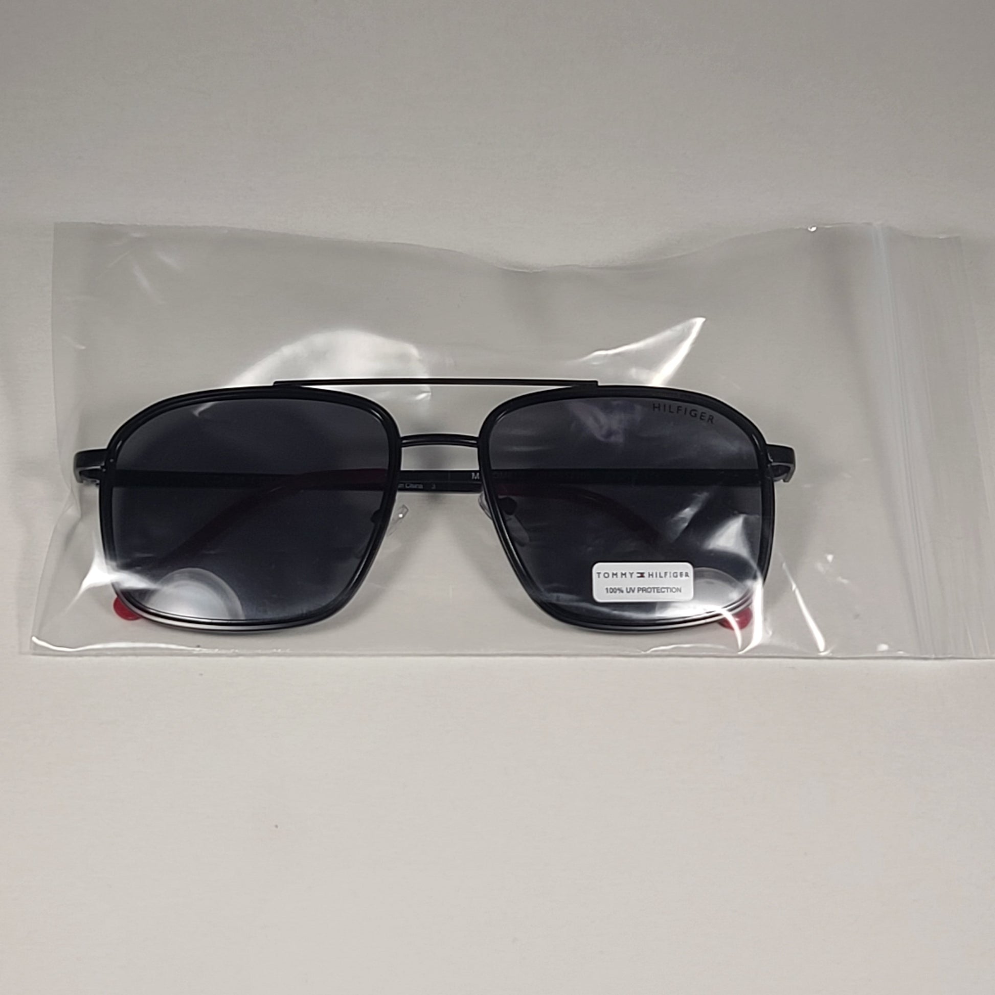 Tommy Hilfiger Alesso MM OM612 Pilot Sunglasses Black Red Frame Gray Lens - Sunglasses